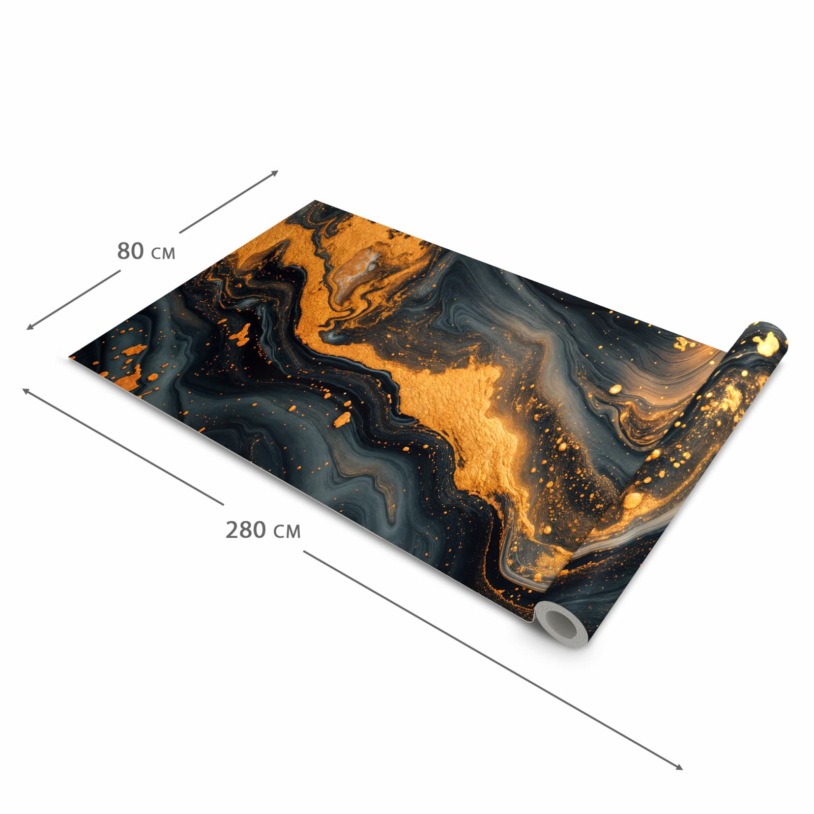 Rutschhemmender moderner Küchenläufer mit Motiv Abstrakter Wirbel in der Grösse 80x200 cm