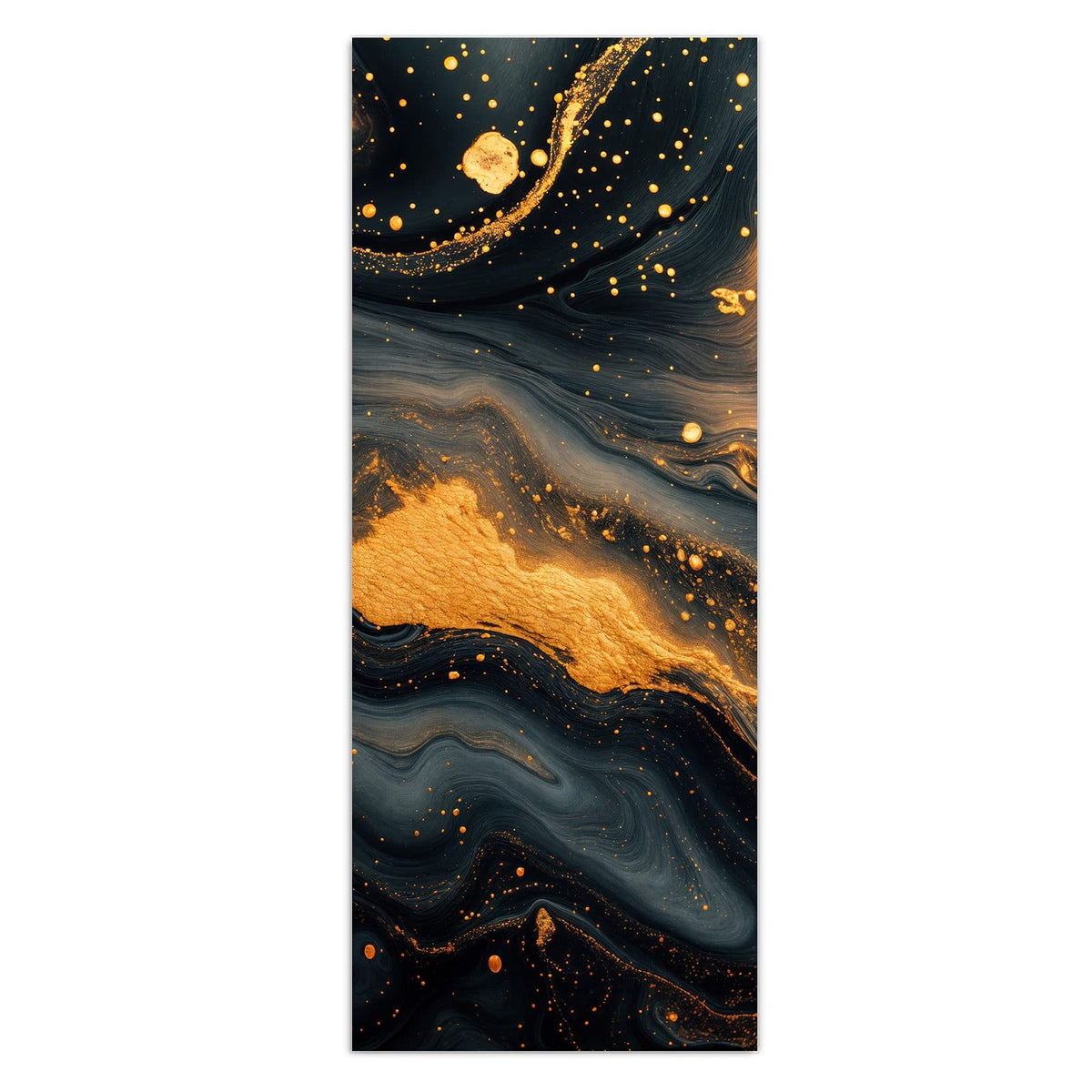 Wandbild - Marmor mit Goldadern - Hochformat – Schwarzer Marmor mit Goldadern