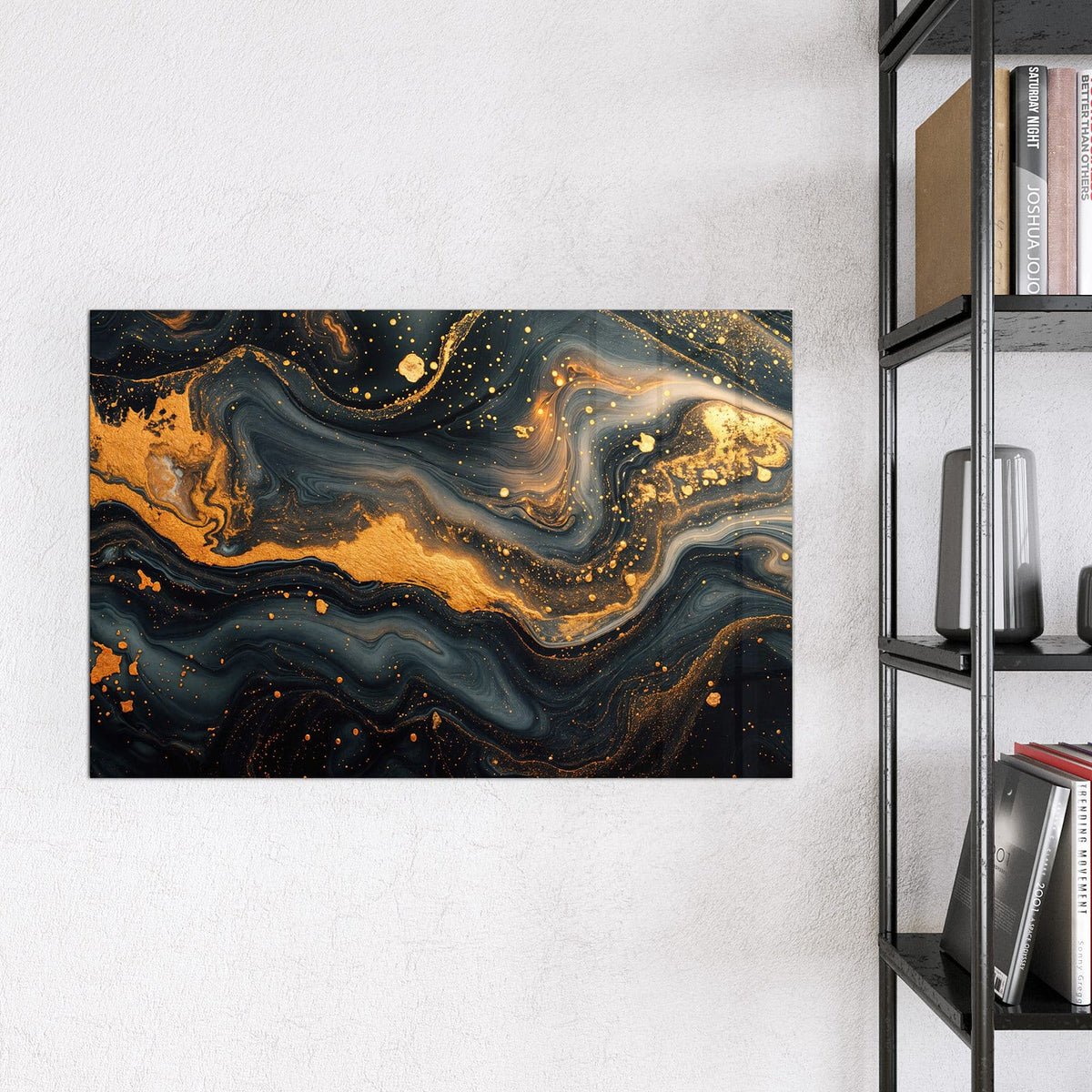 9 Größen – von 30 × 30 bis 120 × 90 cm – Magnettafel - Marmor mit Goldadern