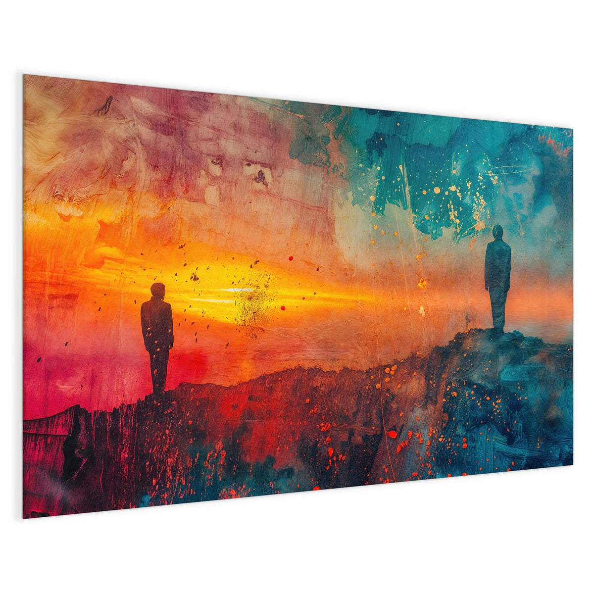 4 mm Glas statt lackiertem Blech – Magnettafel - Silhouette am Horizont