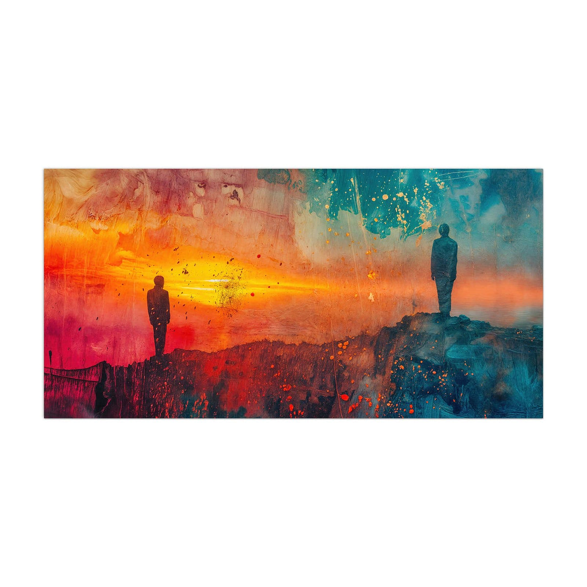 Küchenrückwand aus Glas Silhouette am Horizont im Hochformat, Motiv bildfüllend von vorn