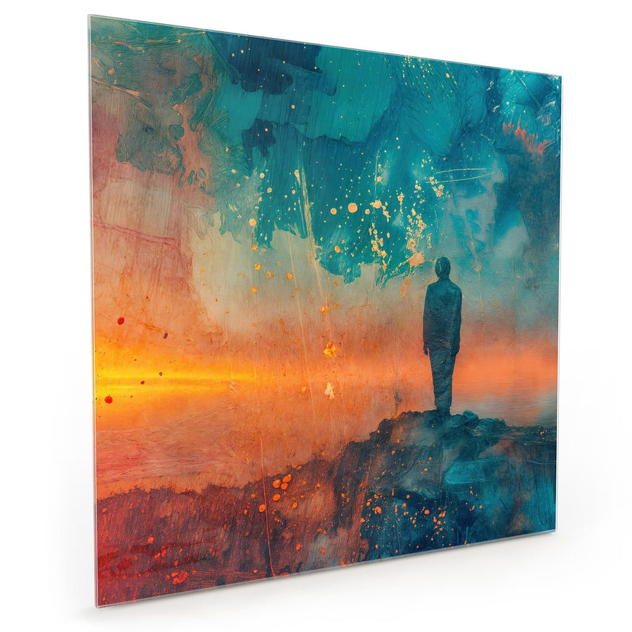 Maße Küchenrückwand Silhouette am Horizont aus Glas