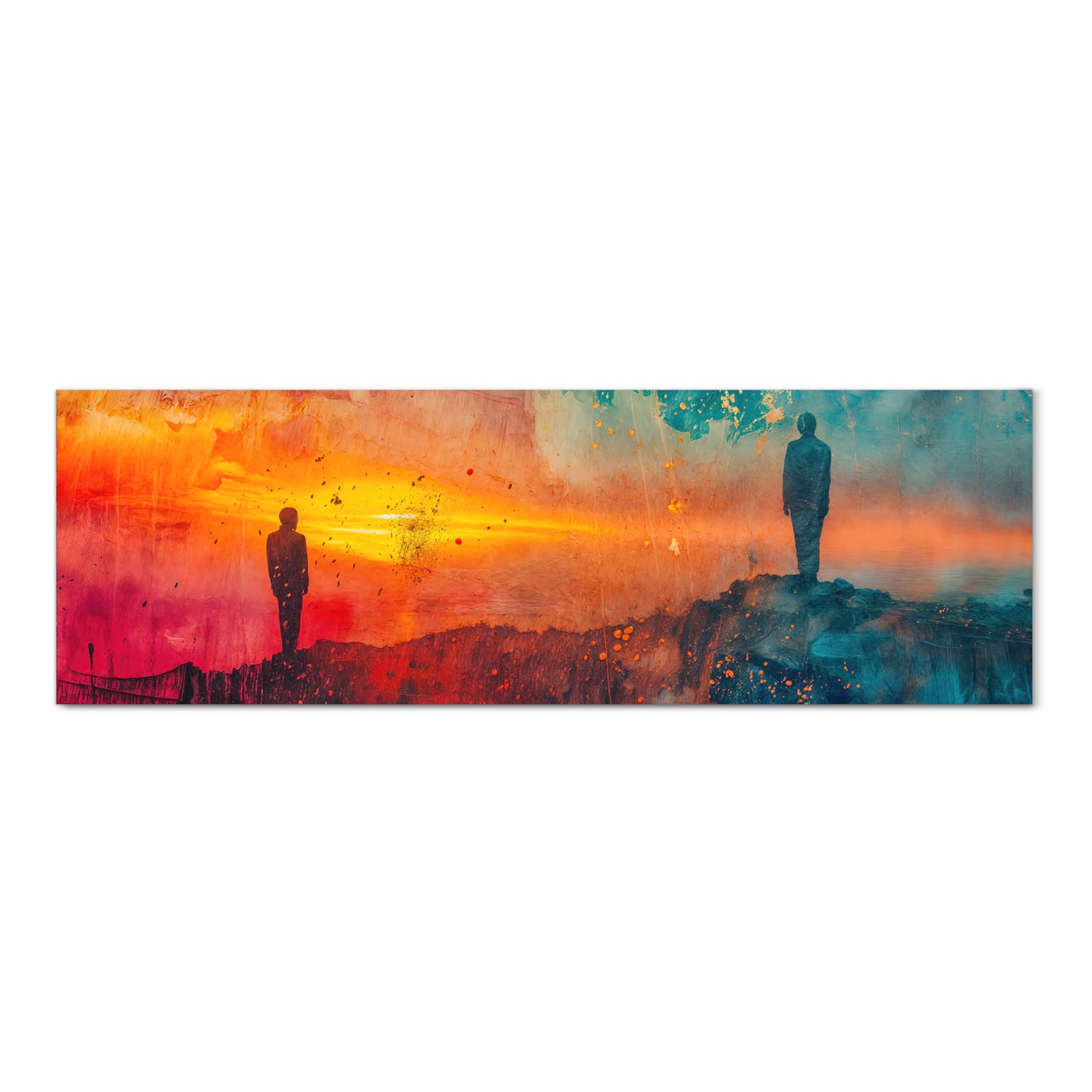 Fleckenresistenter waschbarer Küchenteppich mit Motiv Abstrakte Sonnenaufgang in Frontansicht