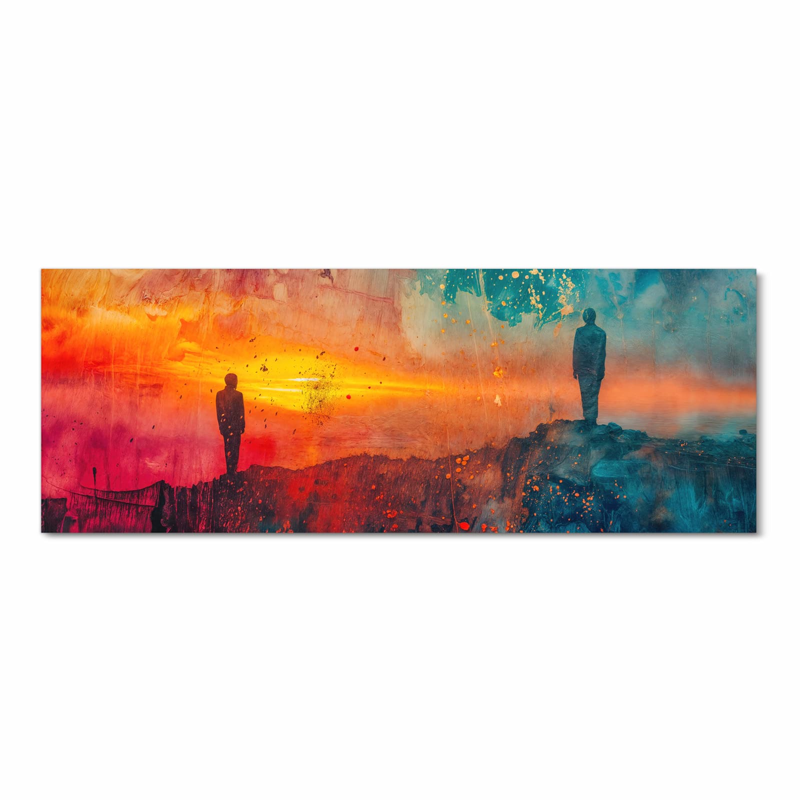 Langlebiger waschbarer Küchenläufer mit Motiv Abstrakte Sonnenaufgang in Frontansicht