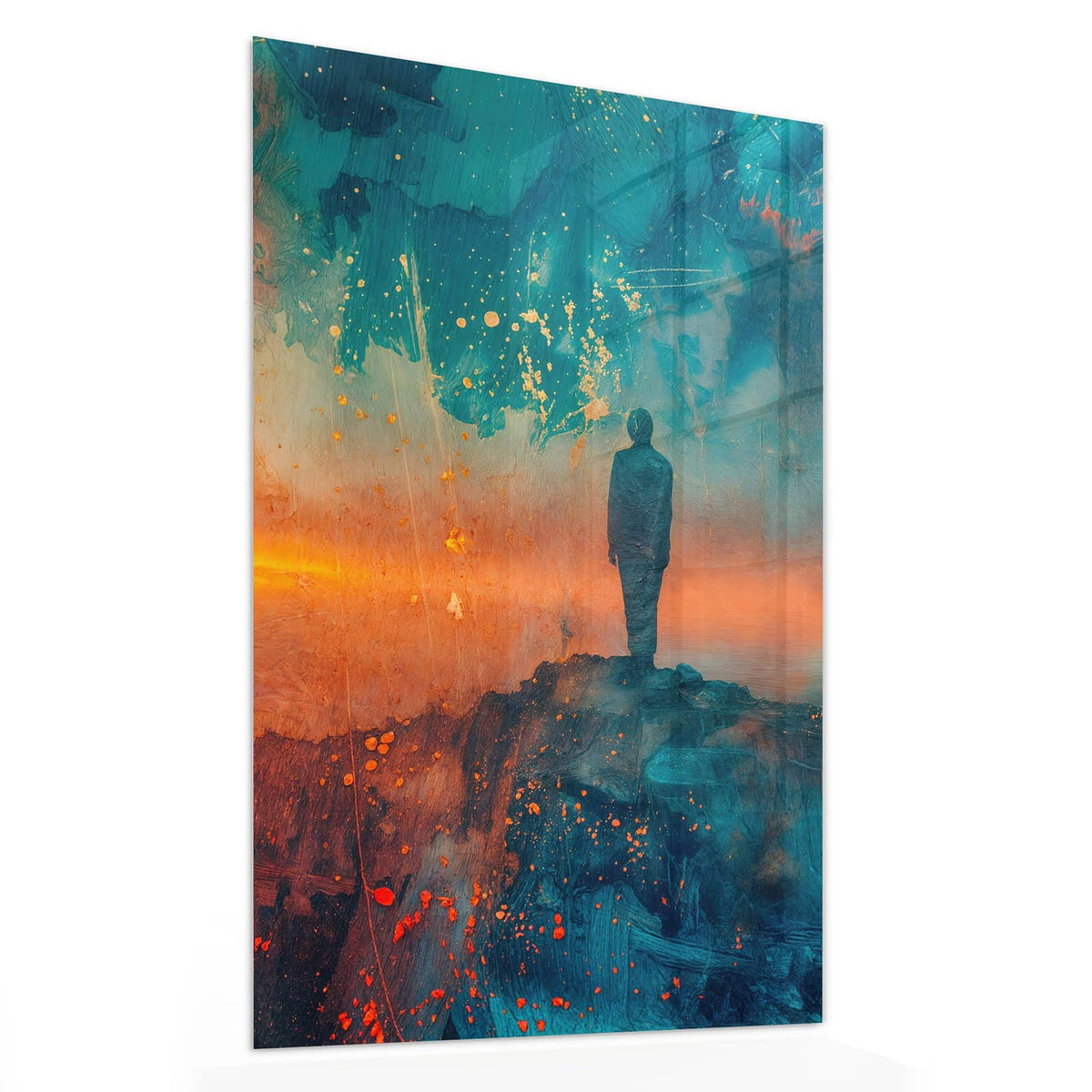 11 Größen – von 30 × 60 bis 60 × 150 cm – Wandbild - Silhouette am Horizont - Hochformat
