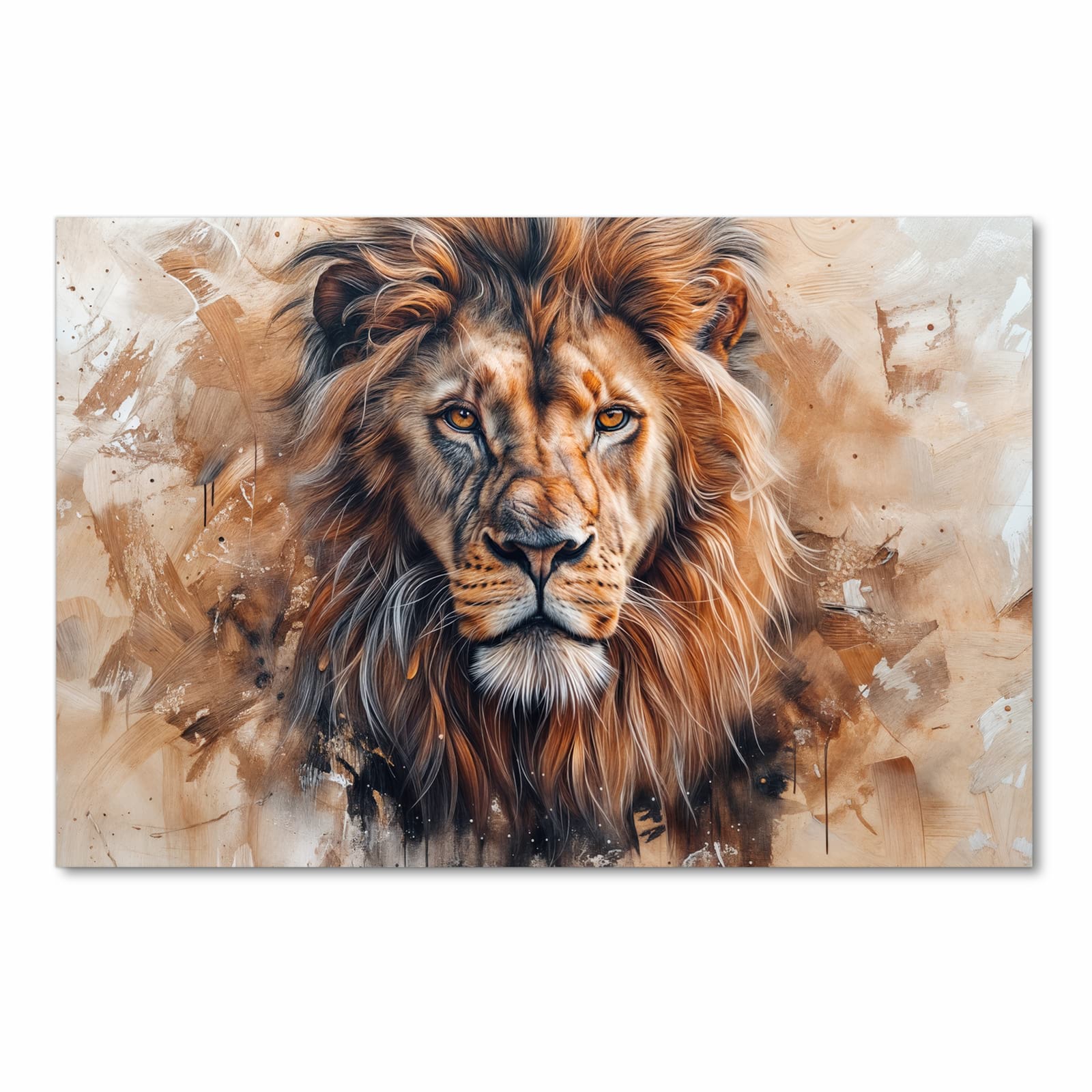 Rutschfester Küchenteppich mit Motiv Löwe Porträt in Frontansicht schützt den Boden