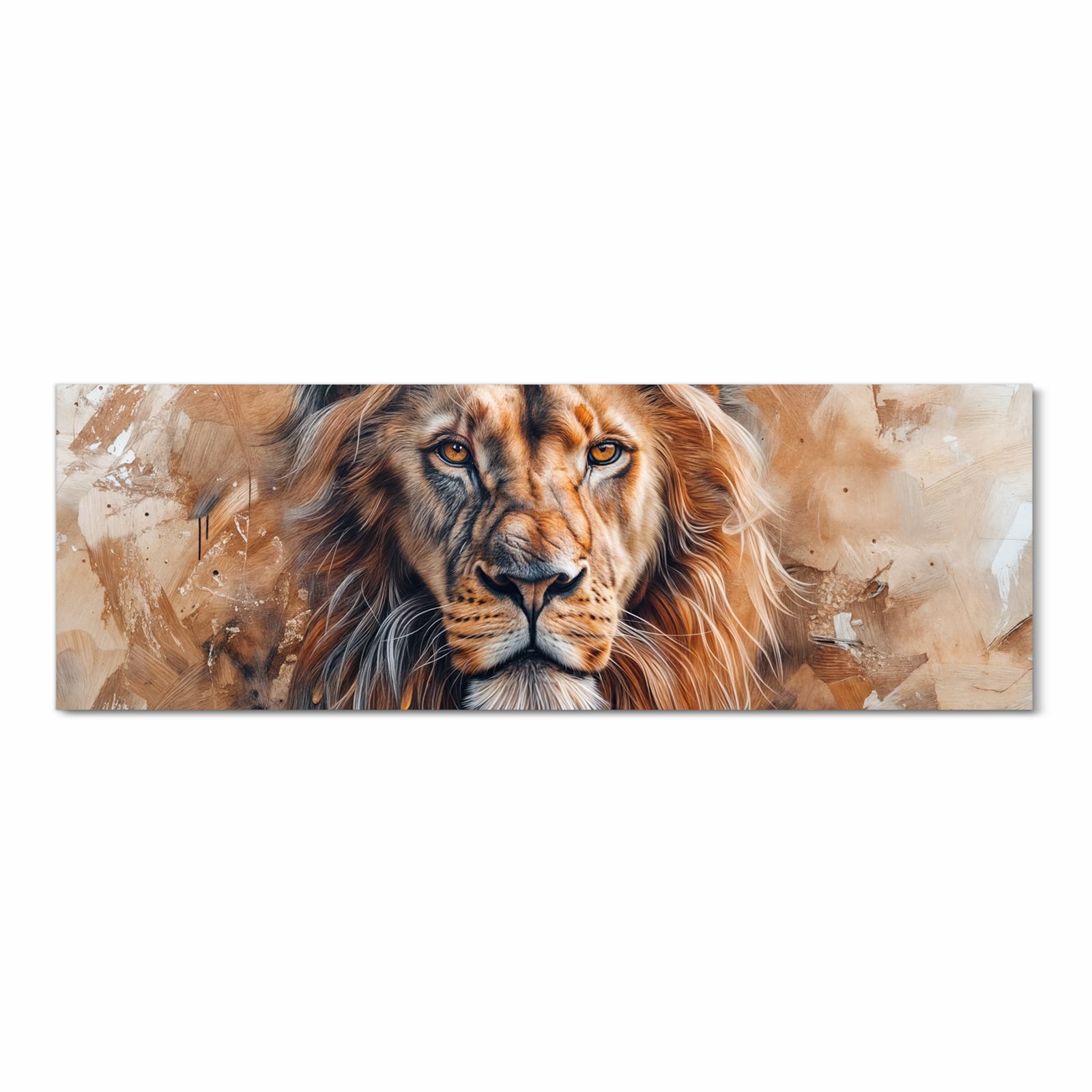 Waschbarer rutschfester Küchenteppich mit Motiv Löwe Porträt in Frontansicht