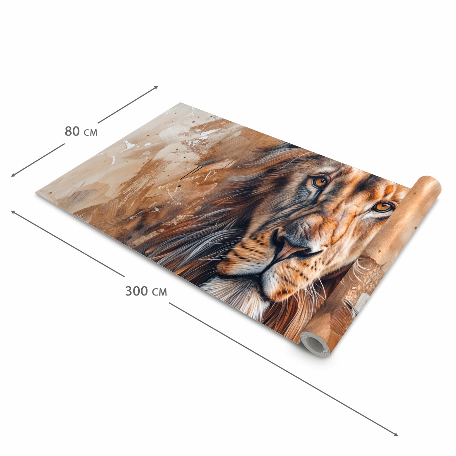 UV-beständiger Küchenläufer mit Motiv Löwe Porträt in der Größe 60x90 cm