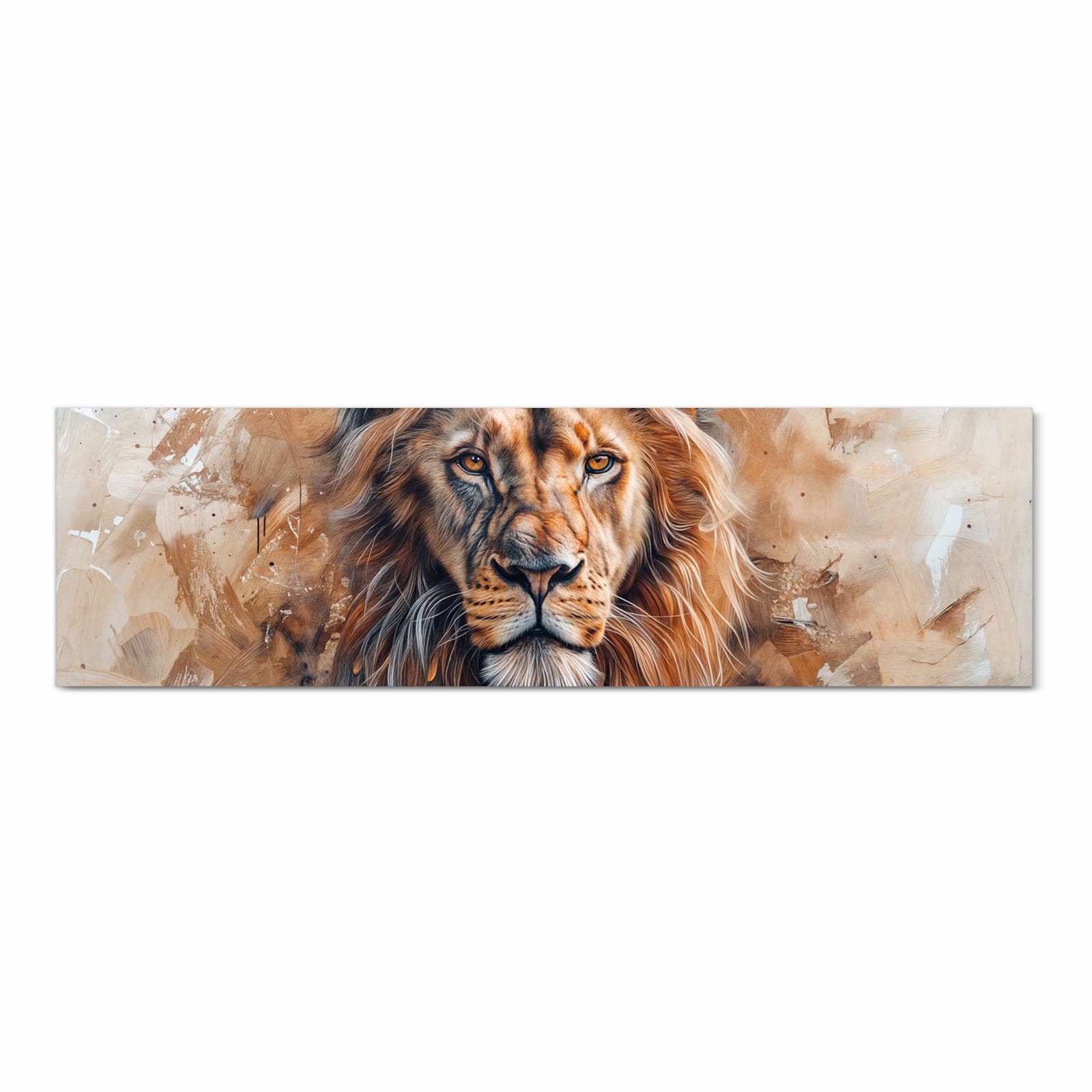 Bodenschonender Bodenläufer Teppich mit Motiv Löwe Porträt in Frontansicht