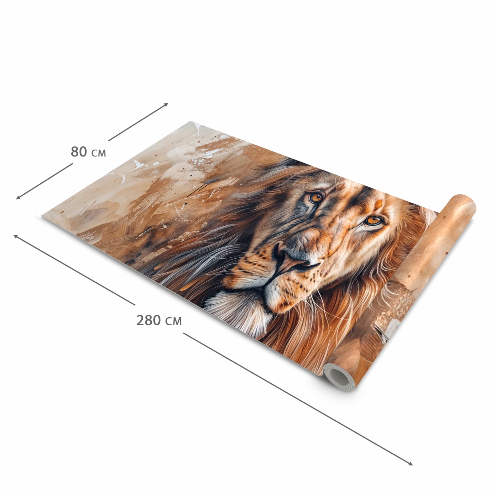 Abriebfester Läufer Küche mit Motiv Löwe Porträt in der Grösse 60x90 cm