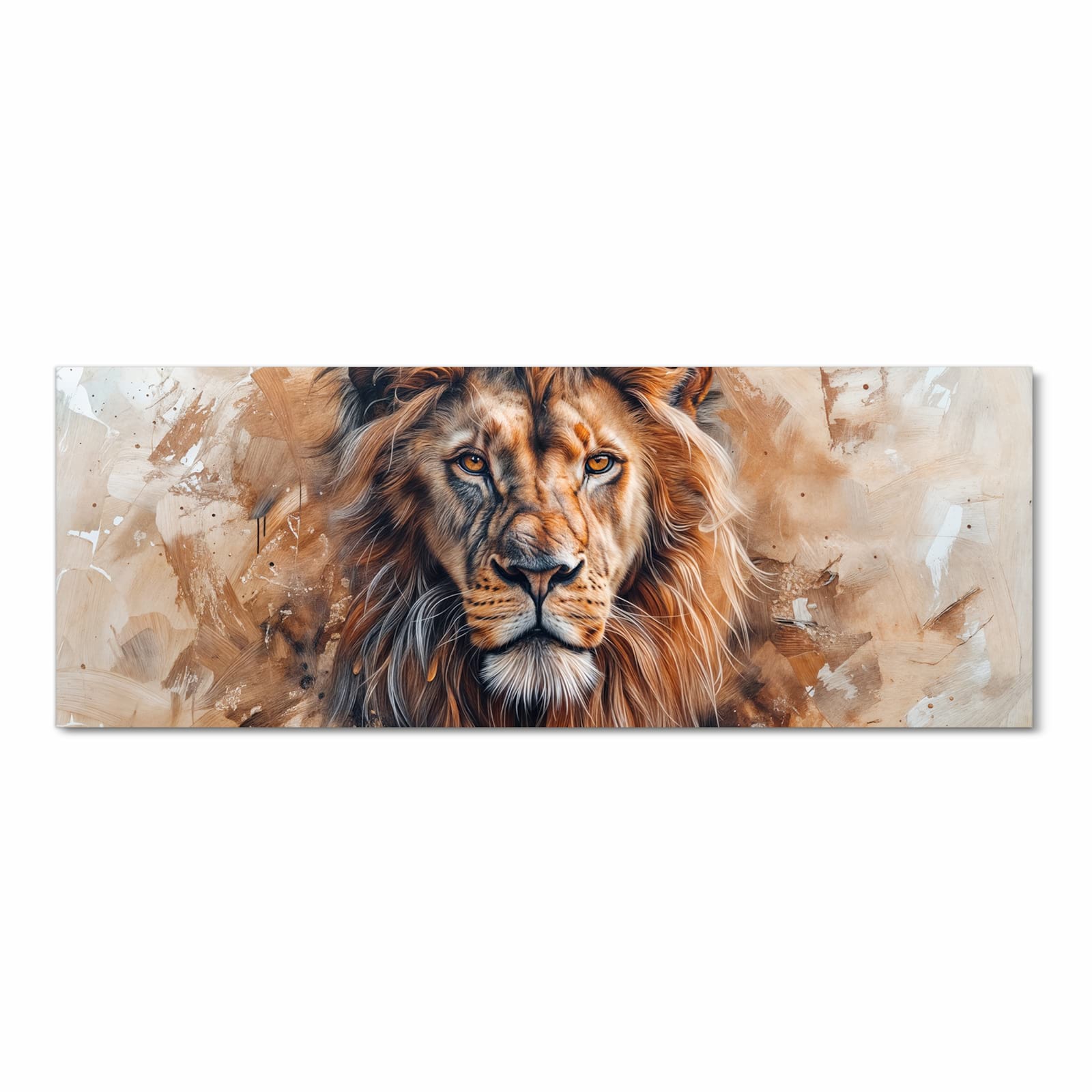 Formstabiler waschbarer Küchenteppich mit Motiv Löwe Porträt in Frontansicht