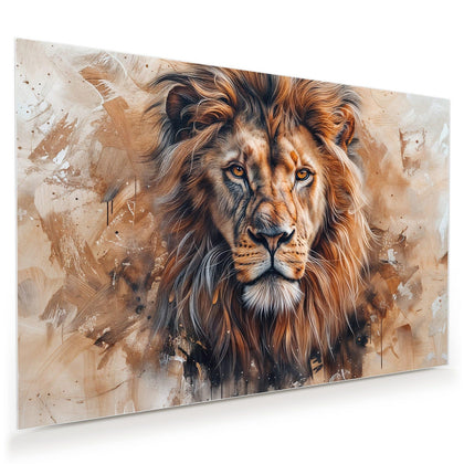 Wandbild mit dem Motiv Löwenporträt
