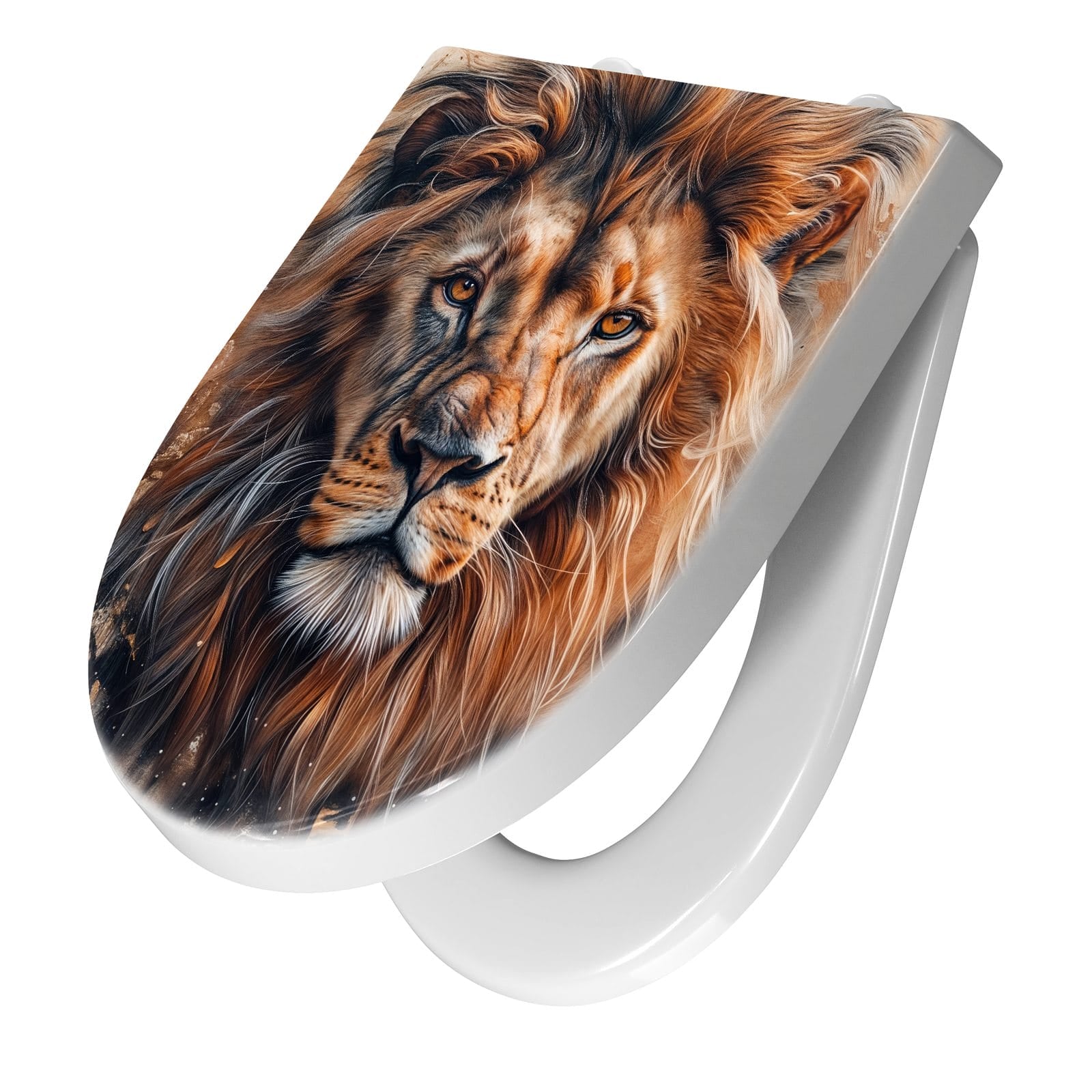 WC-Sitz mit Absenkautomatik Löwe Porträt