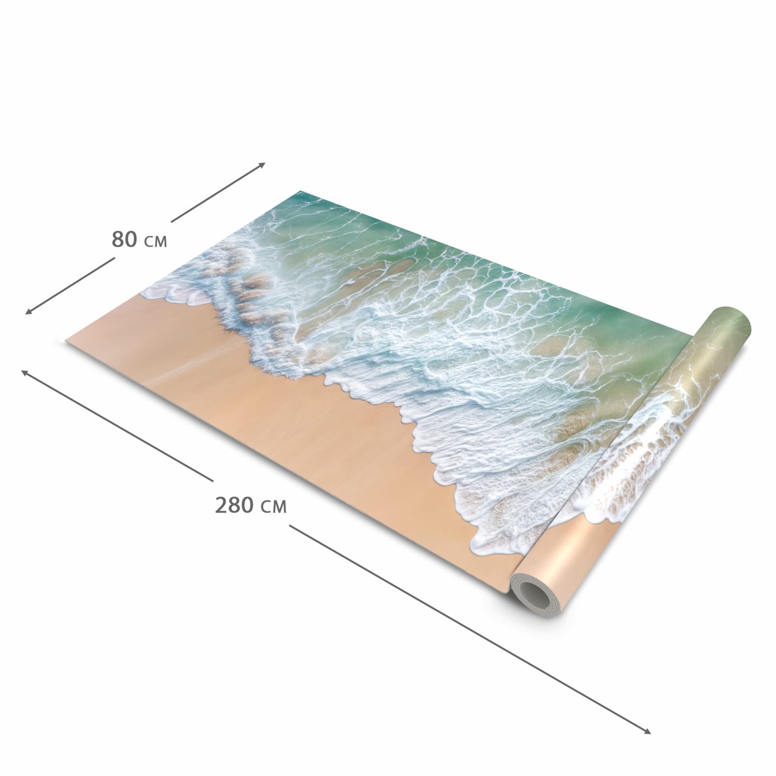 Strapazierfähiger Küchenläufer mit Motiv Stille Meereswellen in der Grösse 60x300 cm, waschbar