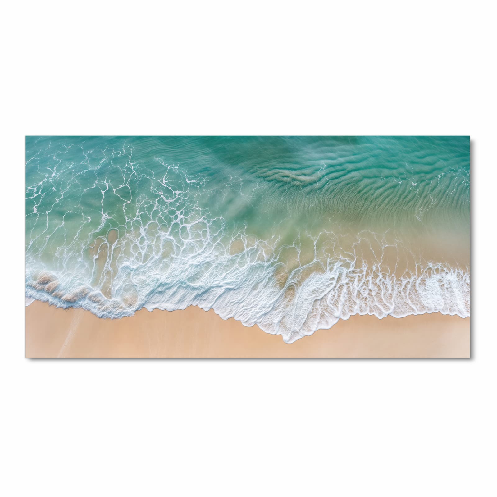 Wasserabweisender Küchenläufer mit Motiv Stille Meereswellen in Frontansicht