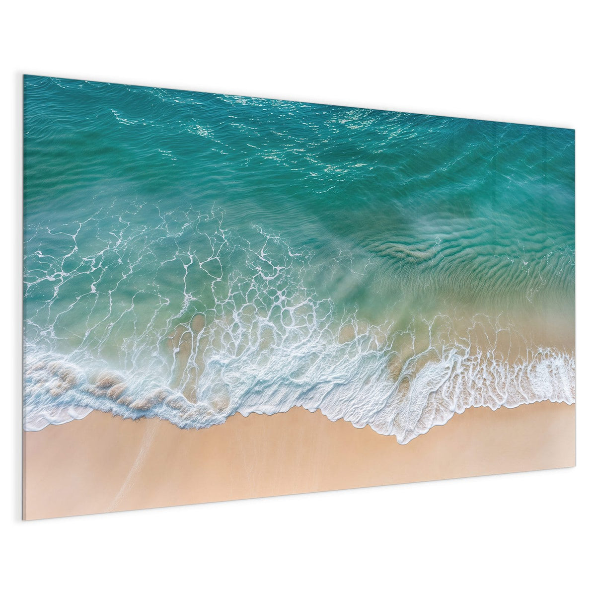 4 mm Glas statt lackiertem Blech – Magnettafel - Brandung aus der Luft