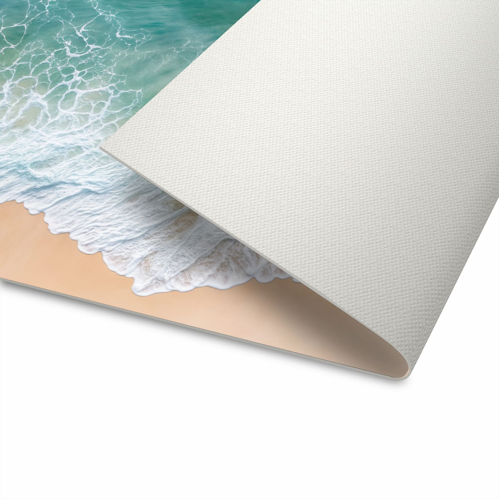 Geruchsneutraler Bodenläufer Teppich mit Motiv Stille Meereswellen in der Unterseite