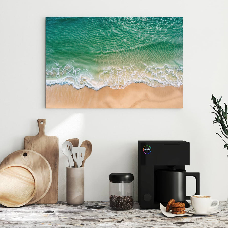 Maße Metall Magnettafel - Türkis auf goldenem Sand