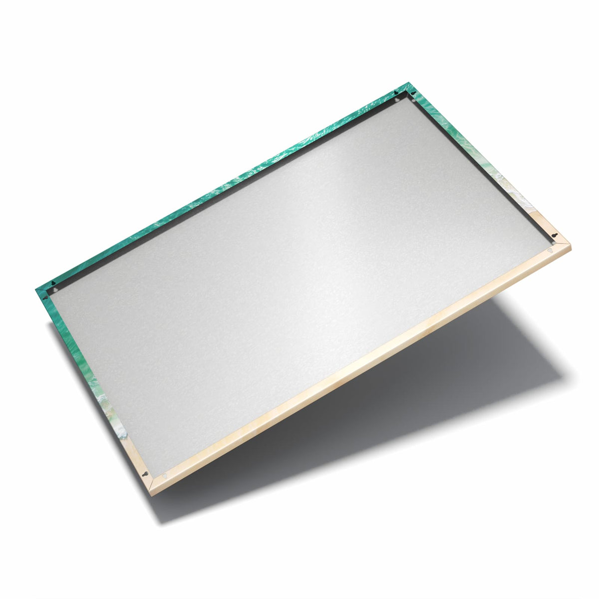 Nur 7 mm – liegt eng an der Wand – Metall Magnettafel - Türkis auf goldenem Sand