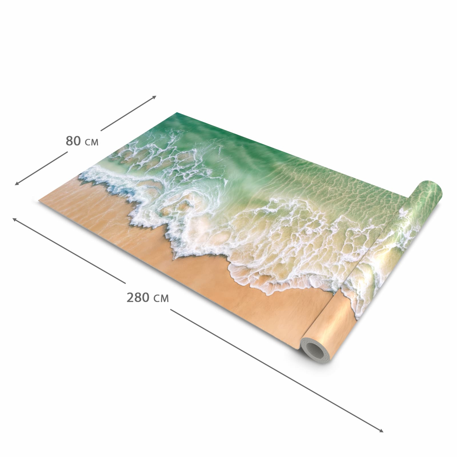 Großer Küchenteppich mit Motiv Warme Meereswellen in der Grösse 60x300 cm für Trittkomfort