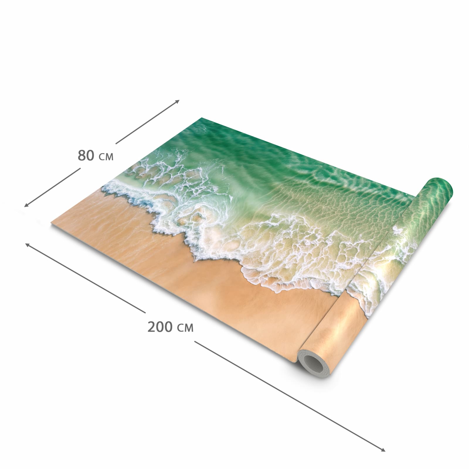 Abriebfester Küchenteppich mit Motiv Warme Meereswellen in der Grösse 60x300 cm, waschbar