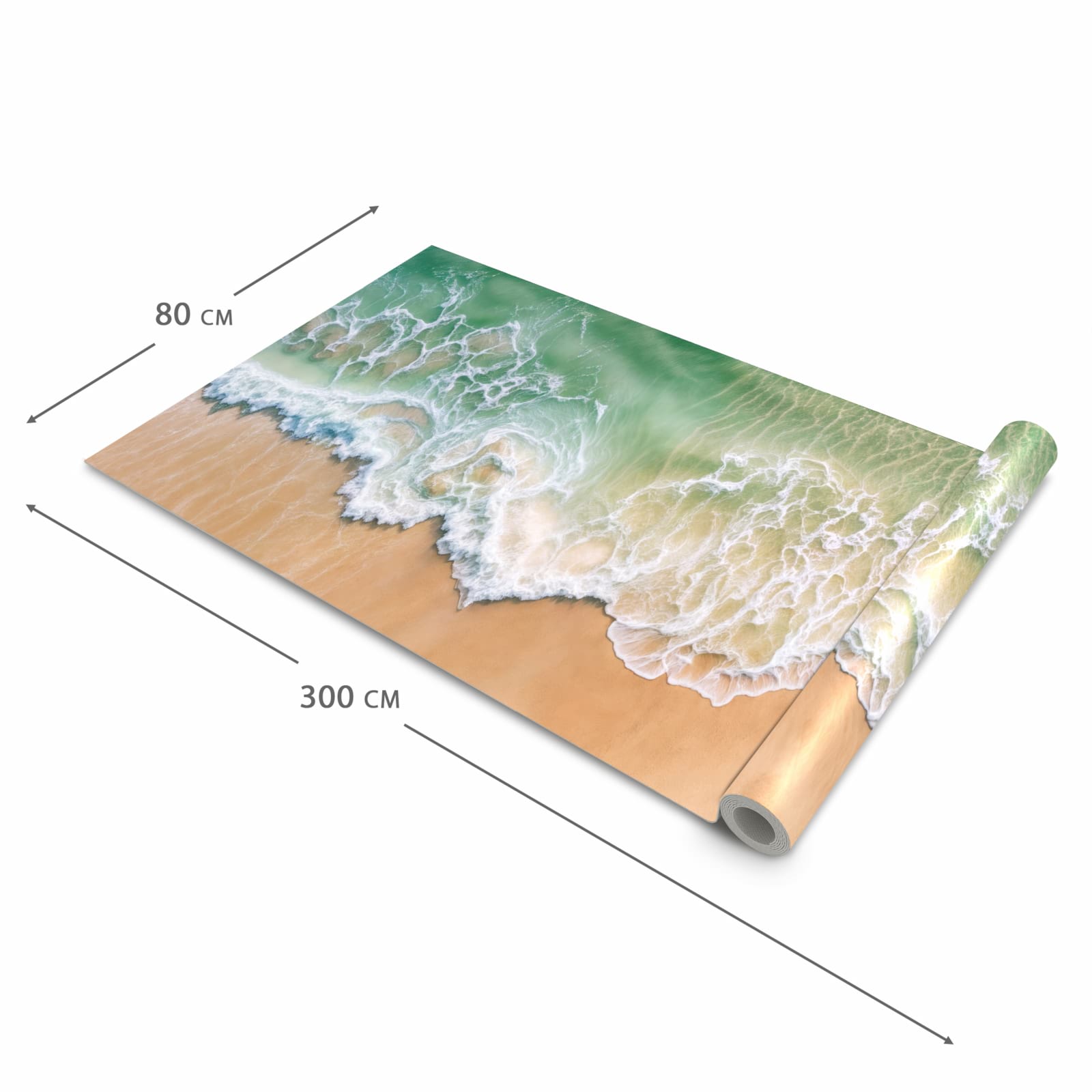 Wasserabweisender rutschfester Küchenteppich mit Motiv Warme Meereswellen in der Grösse 60x300 cm