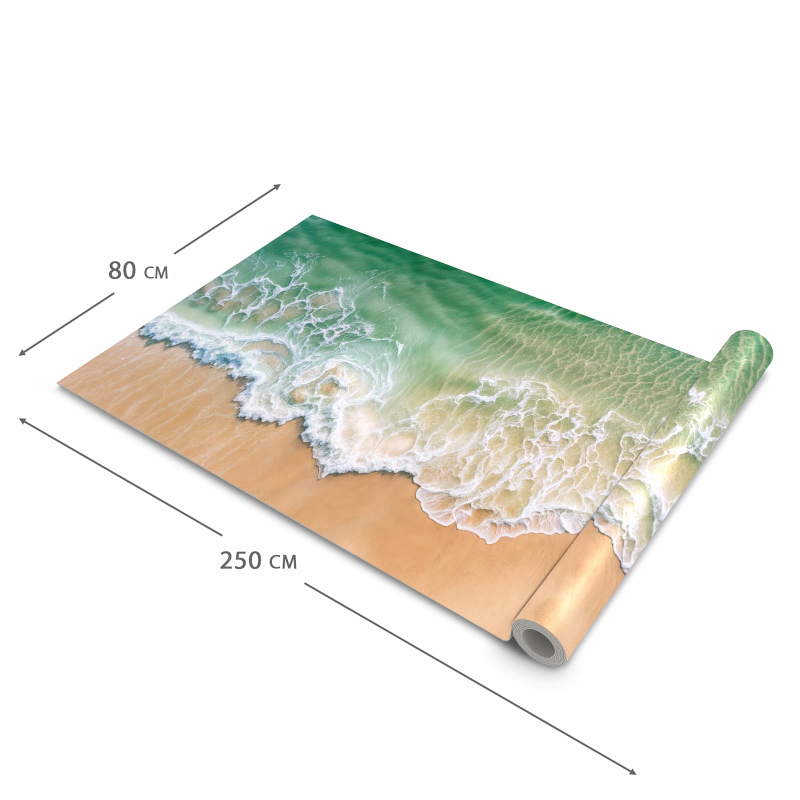 UV-beständiger waschbarer Küchenteppich mit Motiv Warme Meereswellen in der Größe 60x300 cm