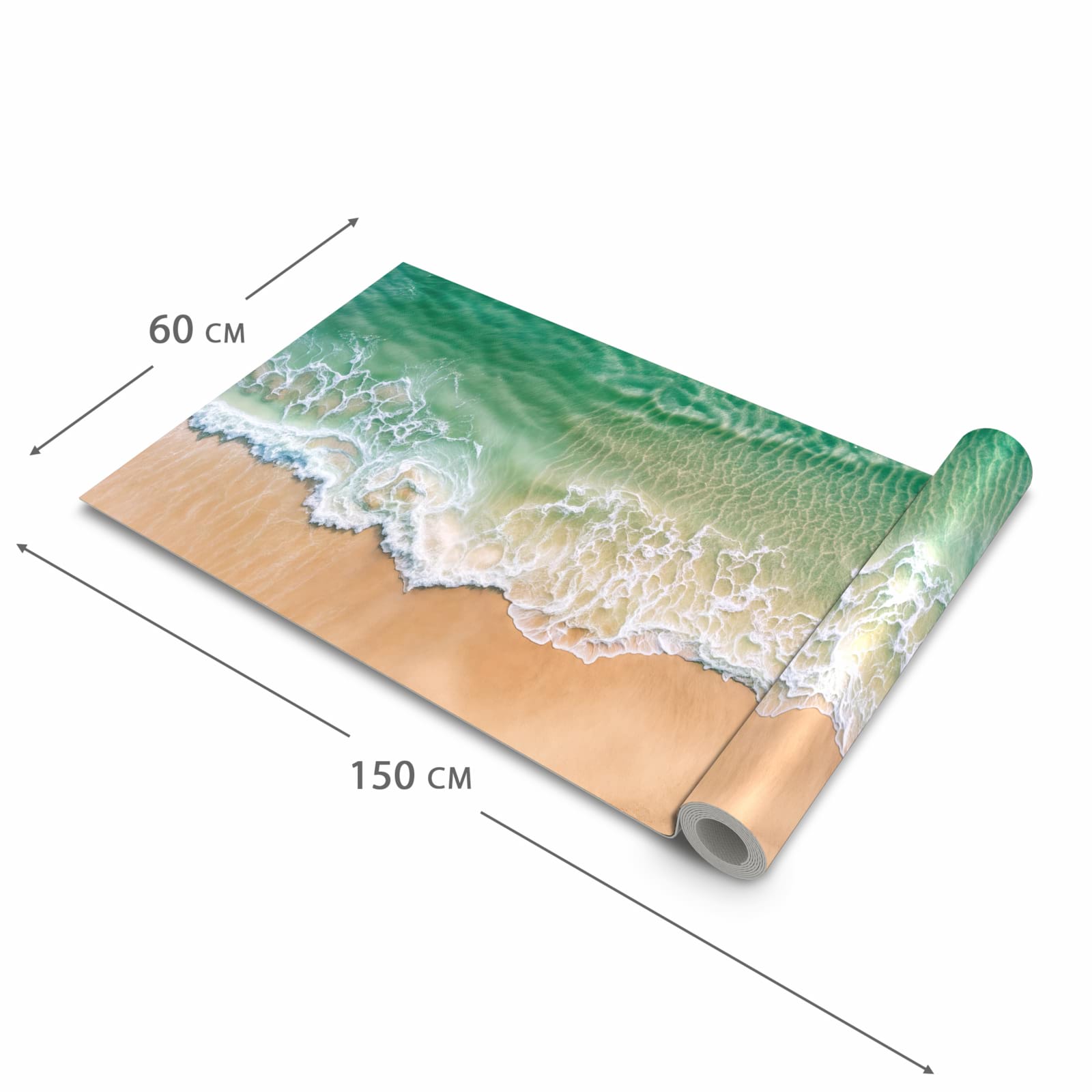 Bodenschonender Bodenläufer Teppich mit Motiv Warme Meereswellen in der Grösse 60x300 cm