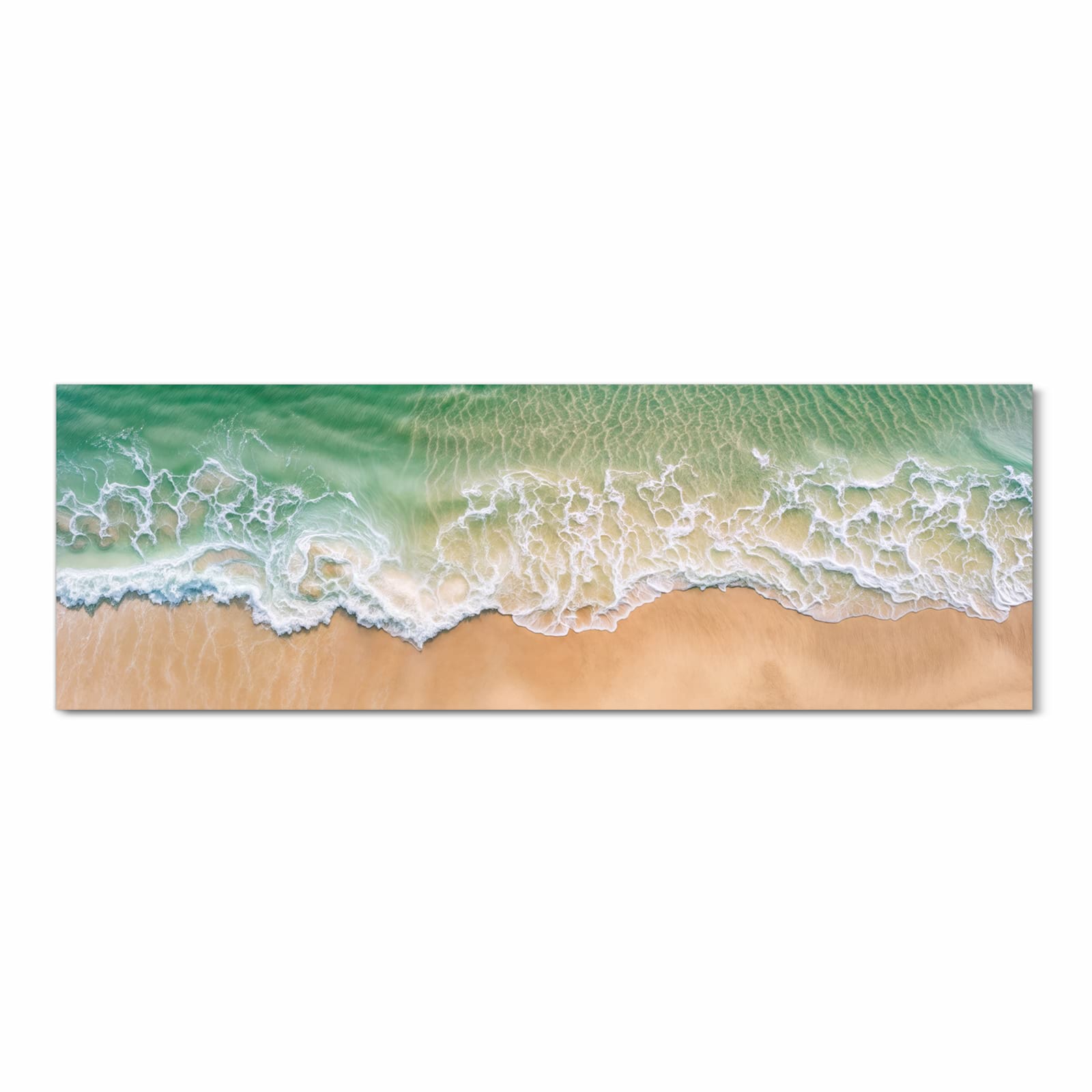 Bodenschonender Küchenteppich mit Motiv Warme Meereswellen in Frontansicht