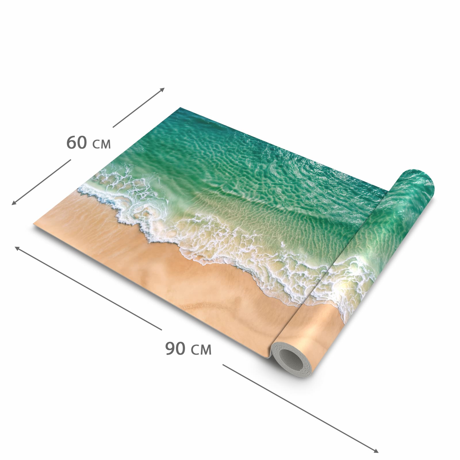 Geräuschdämpfender Küchenteppich mit Motiv Warme Meereswellen in der Grösse 60x300 cm