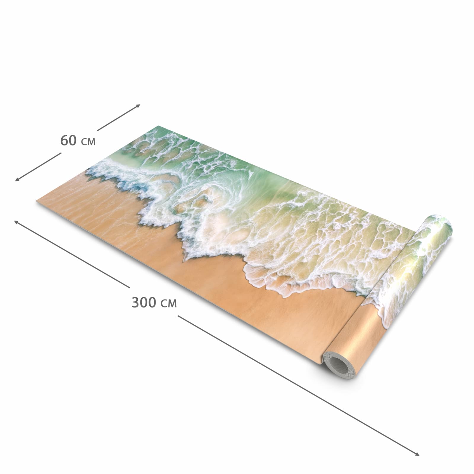 Rutschfester Küchenteppich mit Motiv Warme Meereswellen in der Grösse 60x300 cm spart Zeit