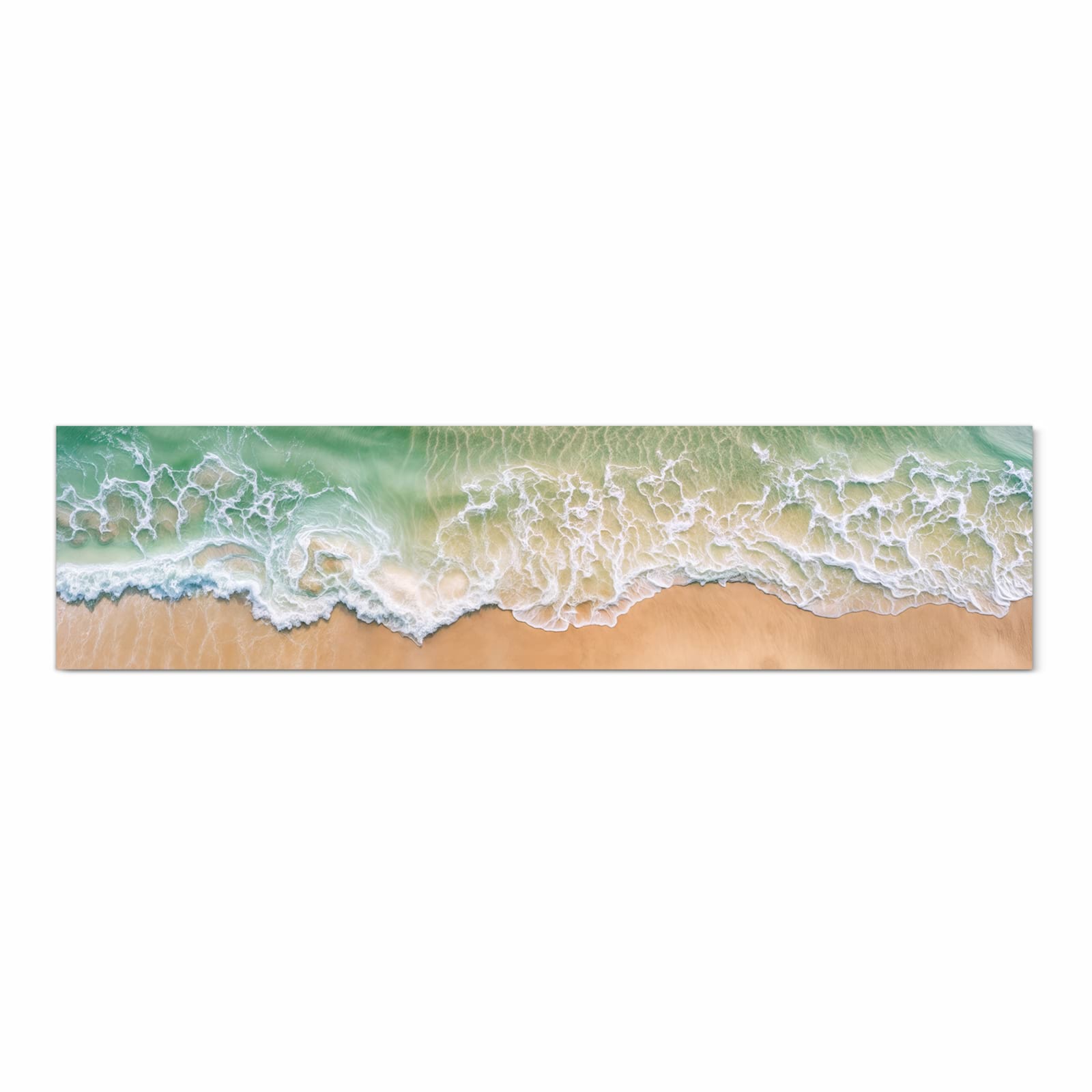 Farbbeständiger Küchenteppich mit Motiv Warme Meereswellen in Frontansicht