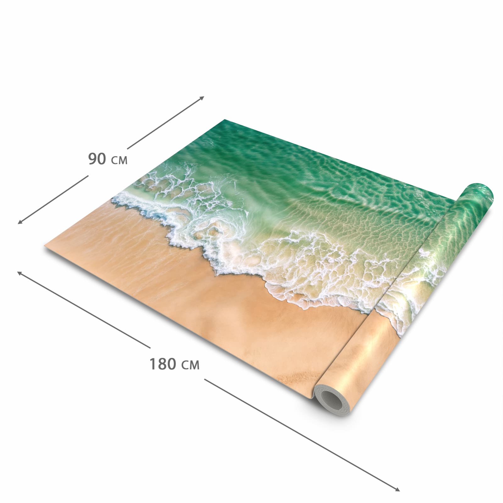 Fleckenresistenter waschbarer Küchenteppich mit Motiv Warme Meereswellen in der Grösse 60x300 cm