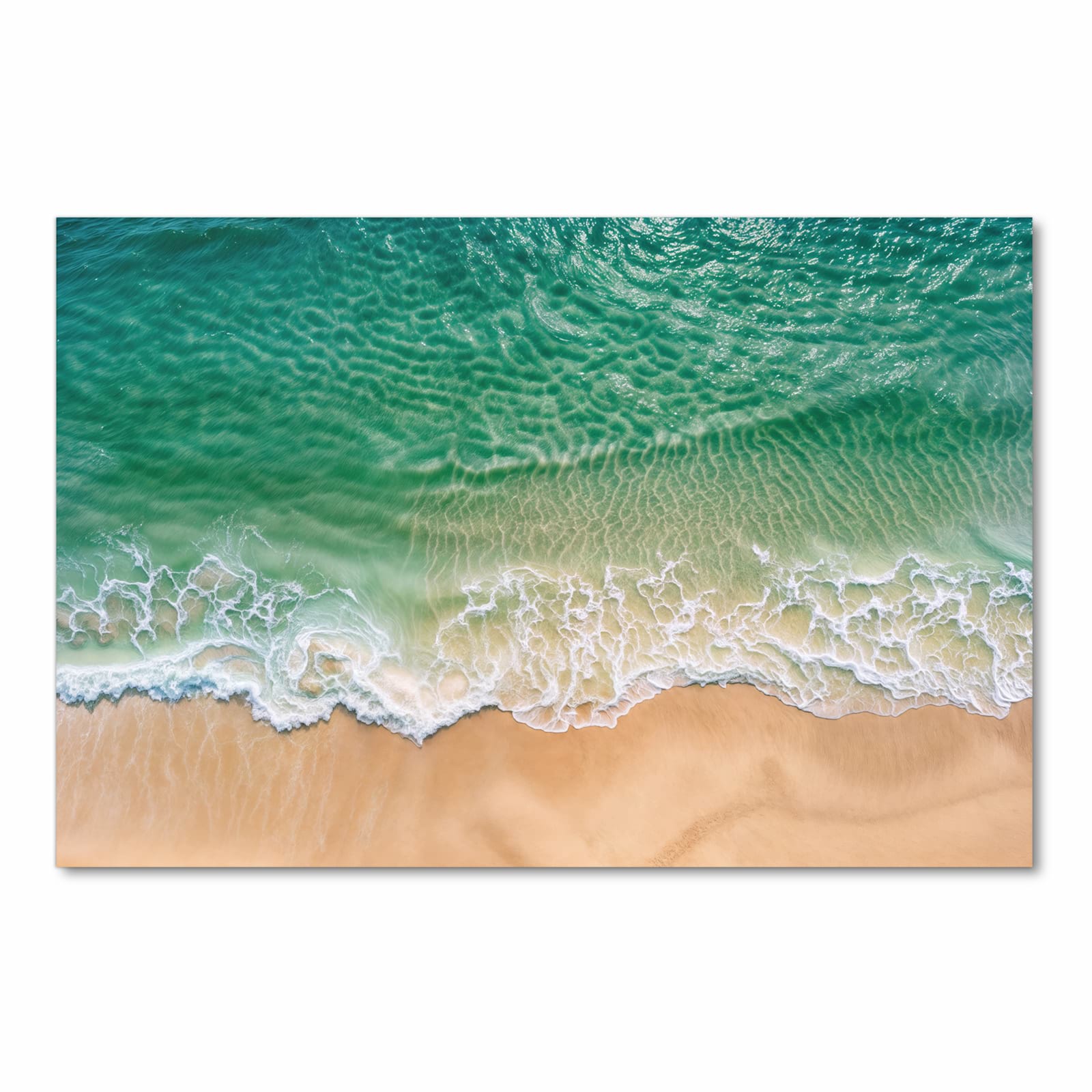 Zeitsparender Küchenteppich mit Motiv Warme Meereswellen in Frontansicht