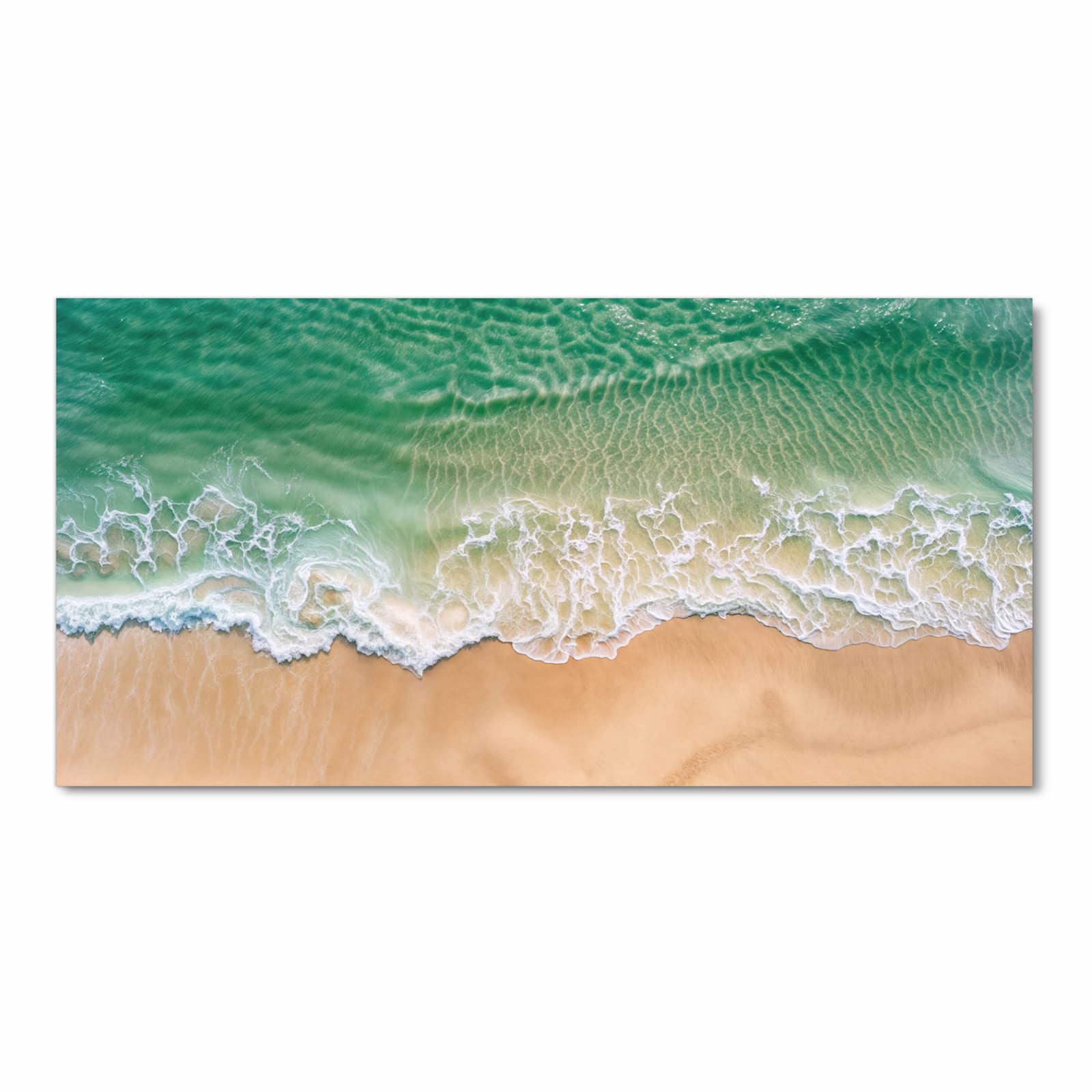 Bodenschonender Küchenteppich mit Motiv Warme Meereswellen in Frontansicht