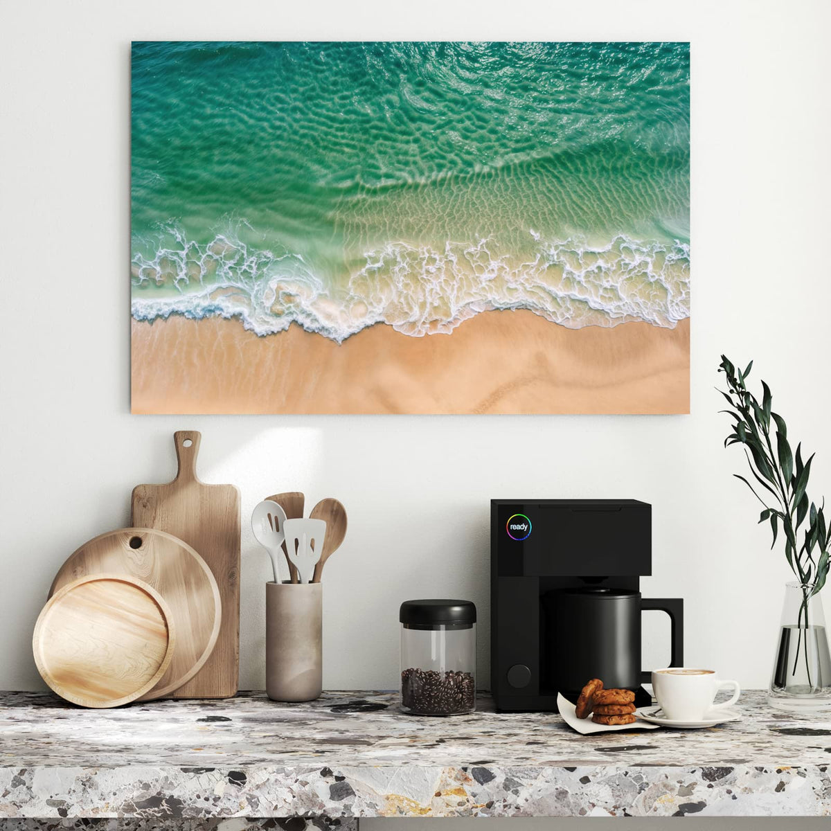 Metall Magnettafel - Türkis auf goldenem Sand – Türkises Wasser auf goldenem Sand