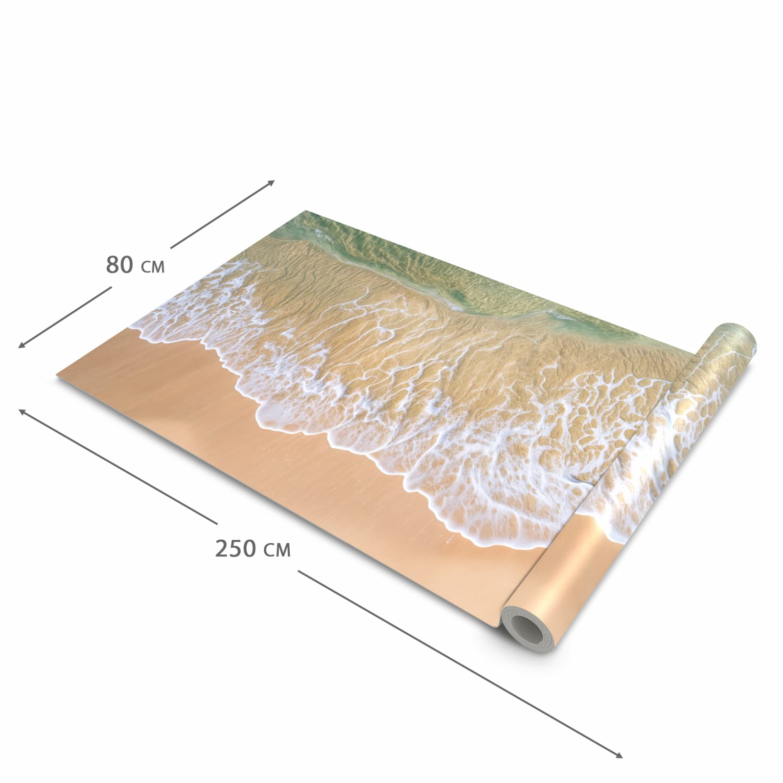 Waschbarer rutschfester Küchenteppich mit Motiv Strandwellen in der Grösse 60x300 cm