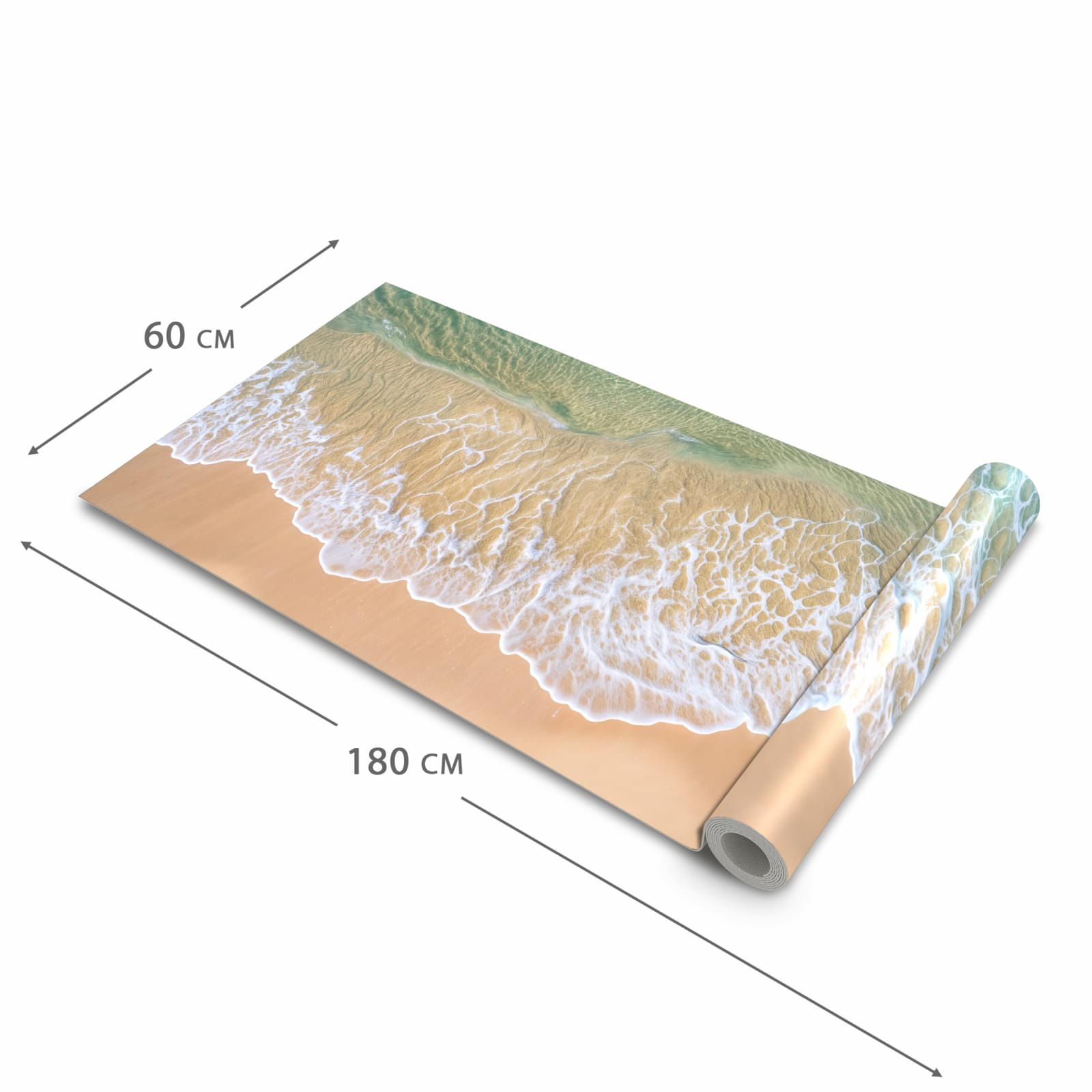 Komfortabler waschbarer Läufer für die Küche mit Motiv Strandwellen in der Grösse 60x270 cm