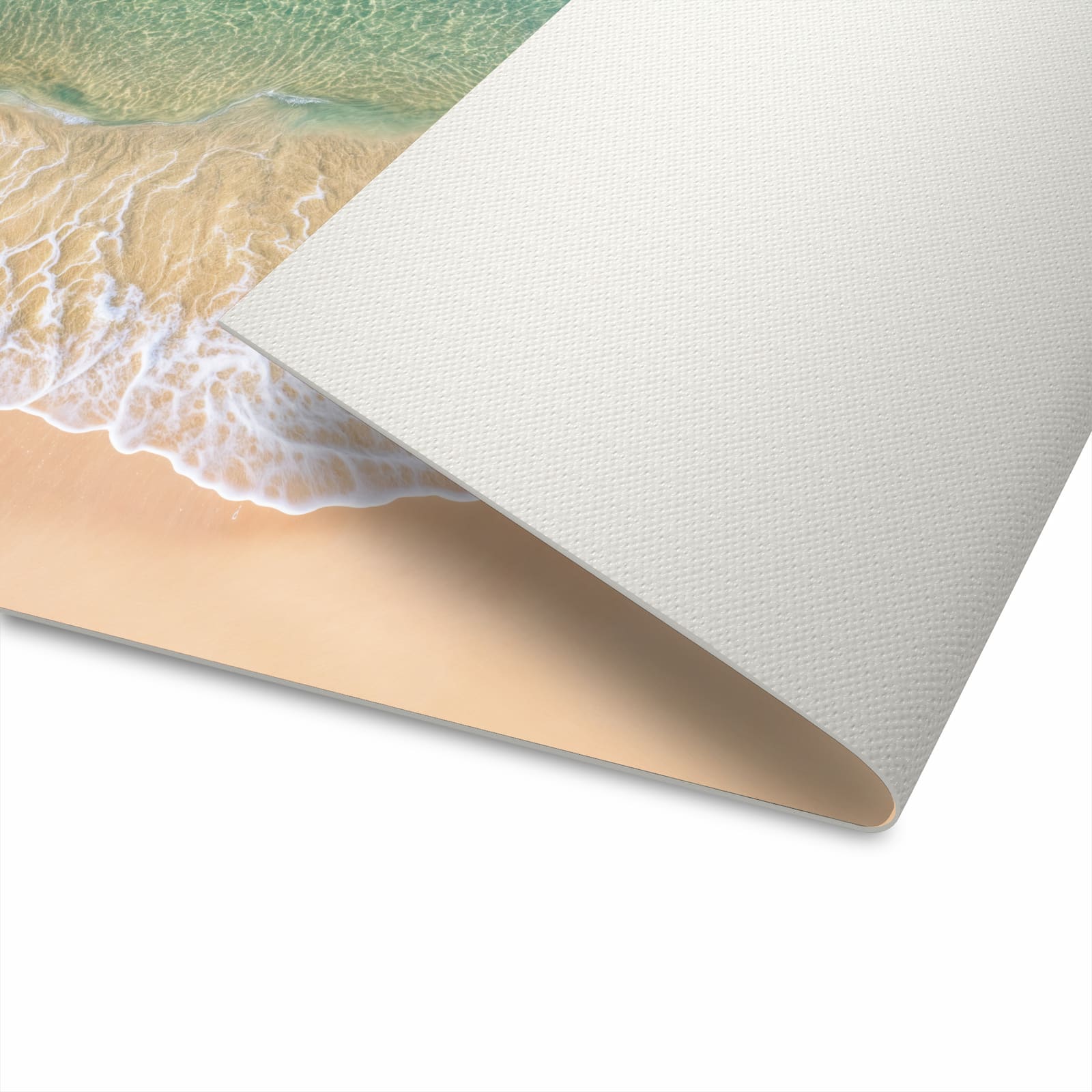 Fleckenresistenter rutschfester Küchenteppich mit Motiv Strandwellen in Unterseite