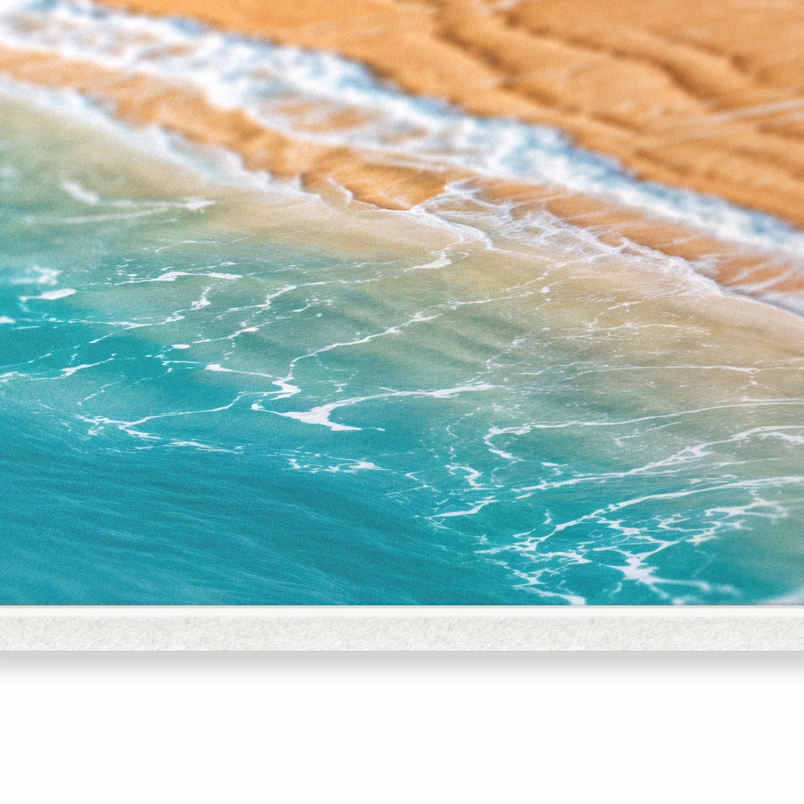 Pflegeleichter Küchenteppich mit Motiv am und Wellen in seitlicher Ansicht