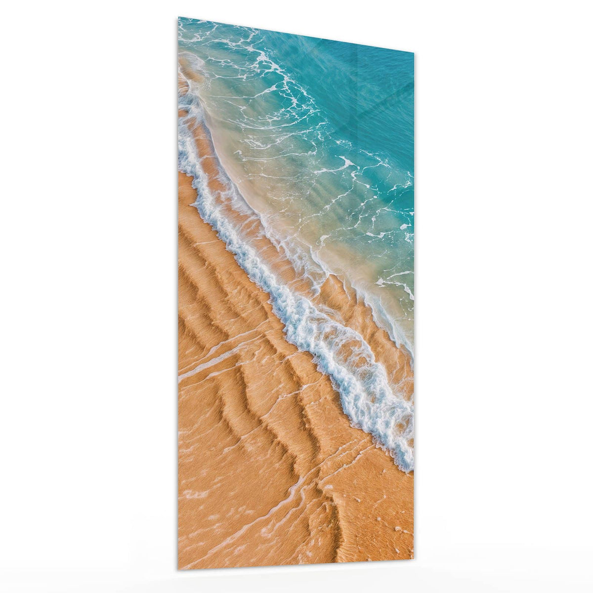 Glasbild Sandrippen am Ufer von der Seite, 4 mm Echtglas