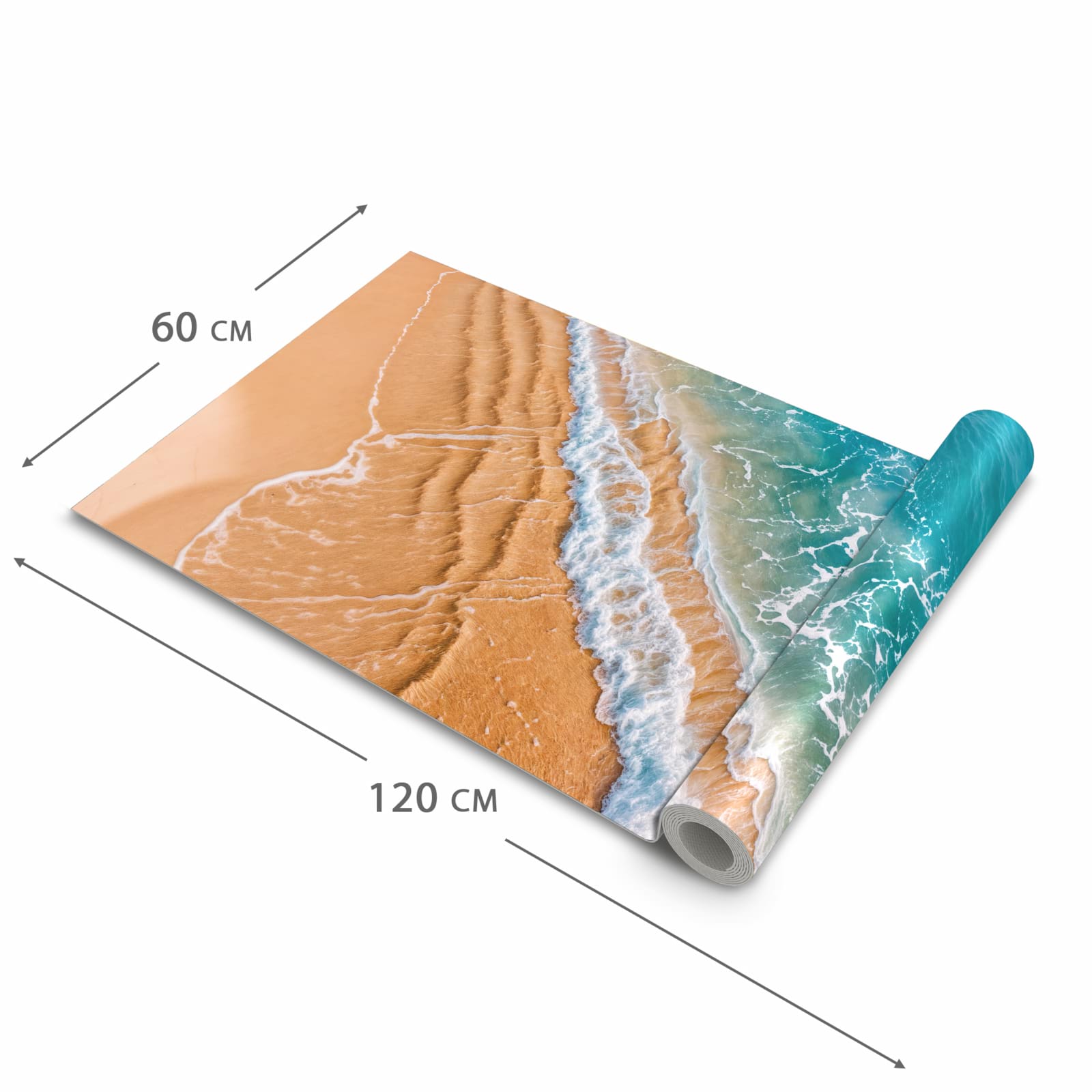 Farbbeständiger Teppich für Küche mit Motiv am und Wellen in der Grösse 60x270 cm