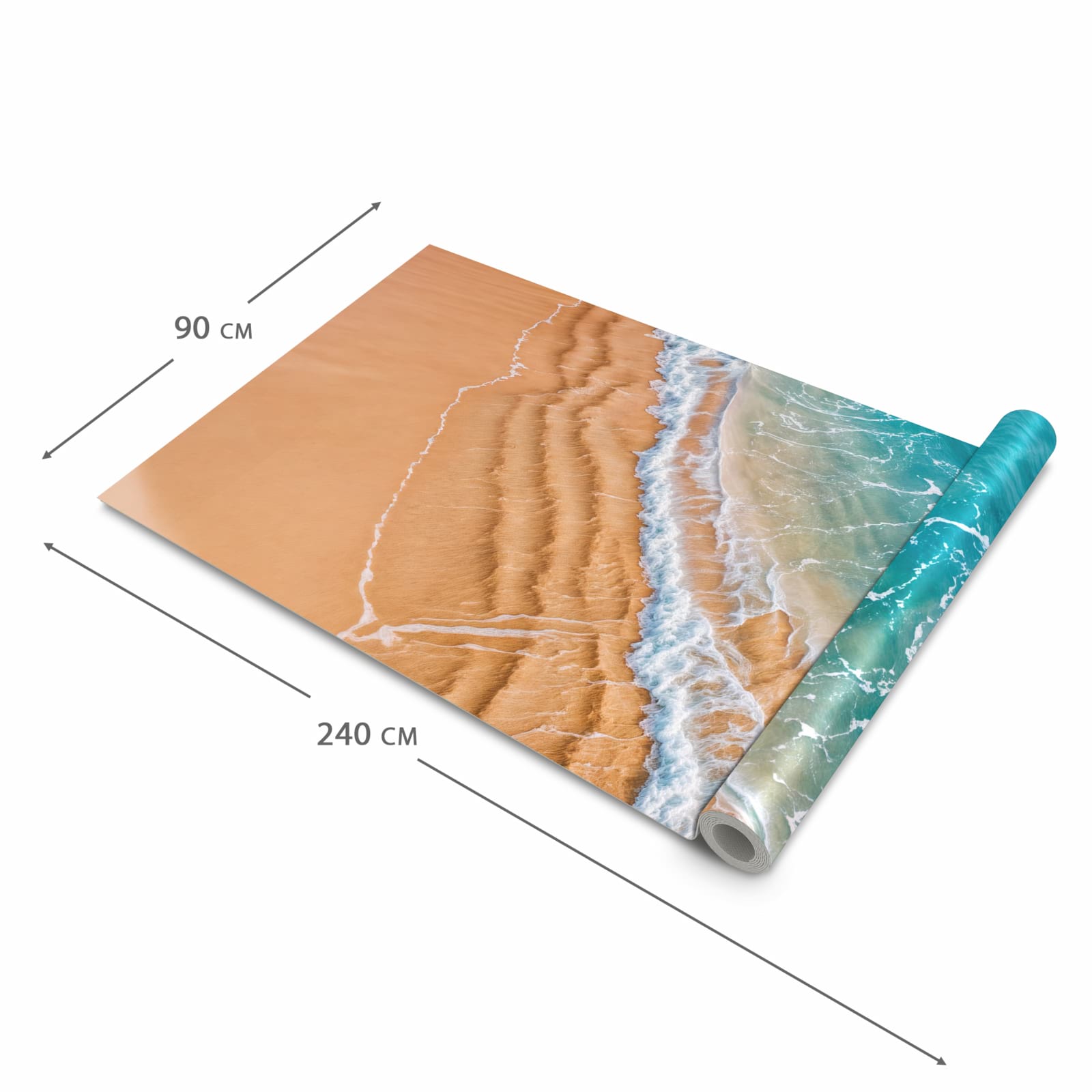 Langlebiger Küchenläufer mit Motiv am und Wellen in der Grösse 60x270 cm