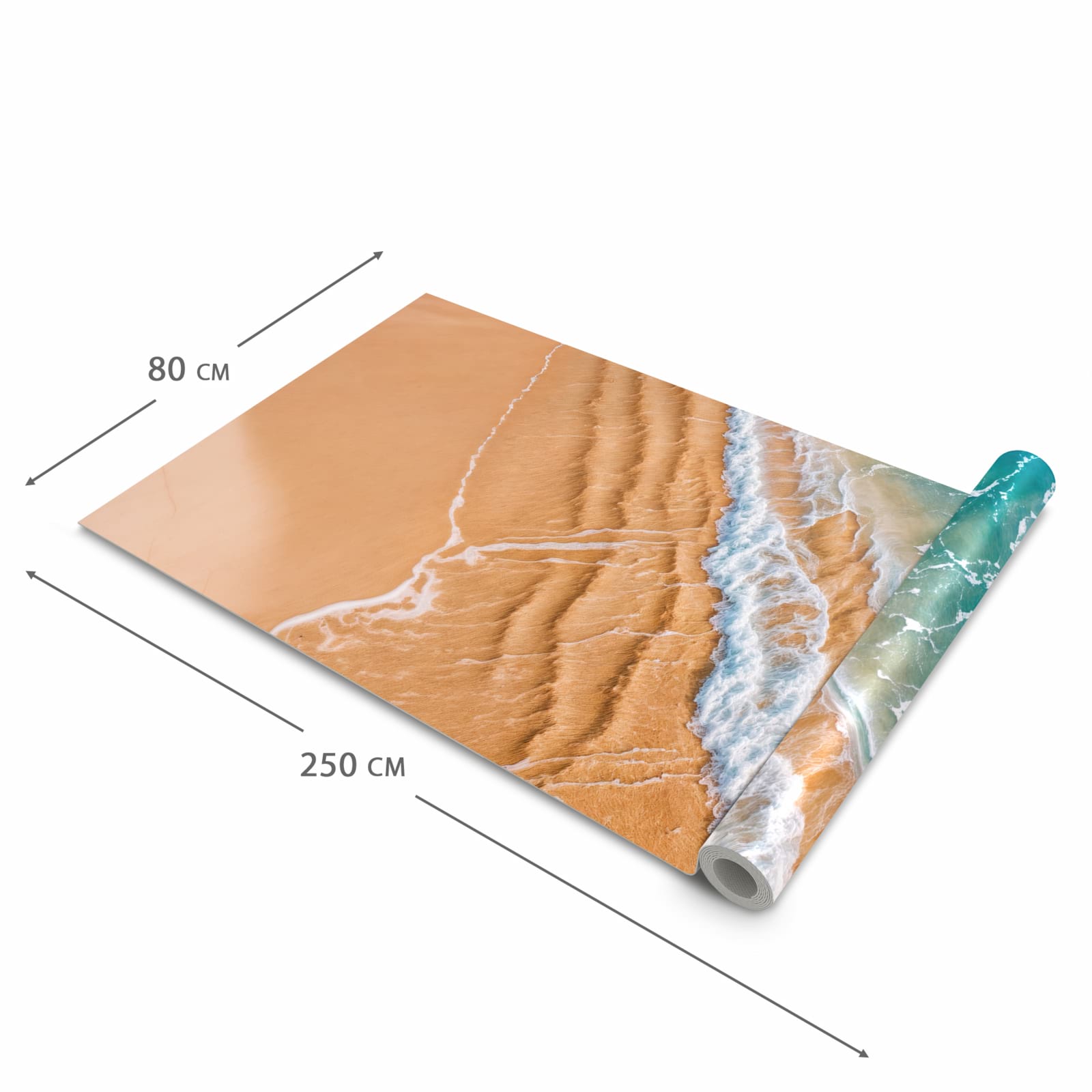 Wasserabweisender Küchenläufer mit Motiv am und Wellen in der Größe 60x270 cm