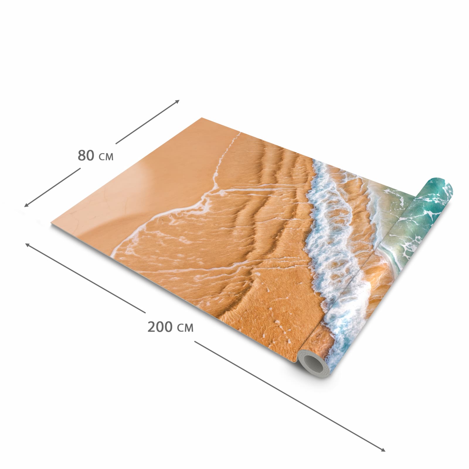 Komfortabler Läufer Küche mit Motiv am und Wellen in der Grösse 60x270 cm