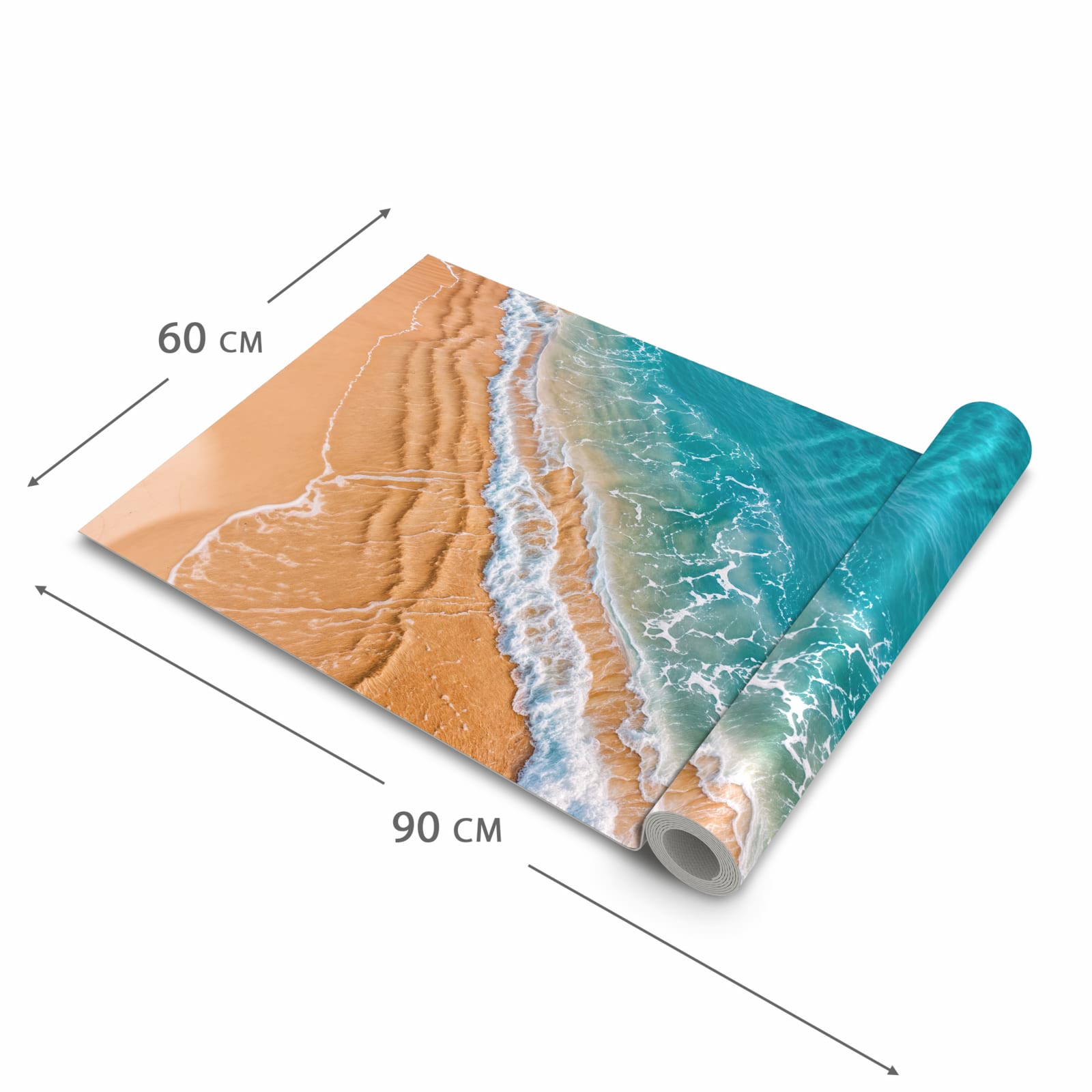 UV-beständiger Läufer für die Küche mit Motiv am und Wellen in der Grösse 60x270 cm