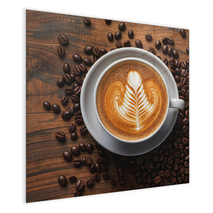 Magnettafel mit dem Motiv Kaffee mit Latte Art