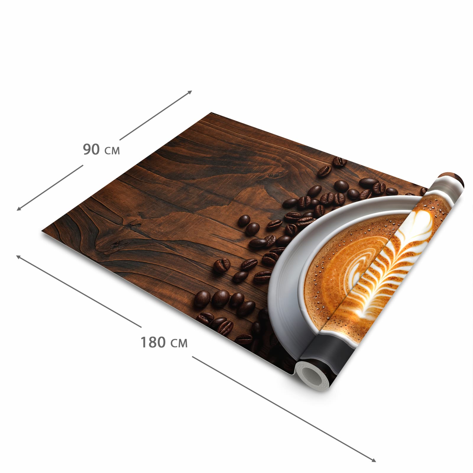 Ordnungsschaffender Küchenteppich mit Motiv Stille Kaffeegenuss in der Grösse 60x270 cm