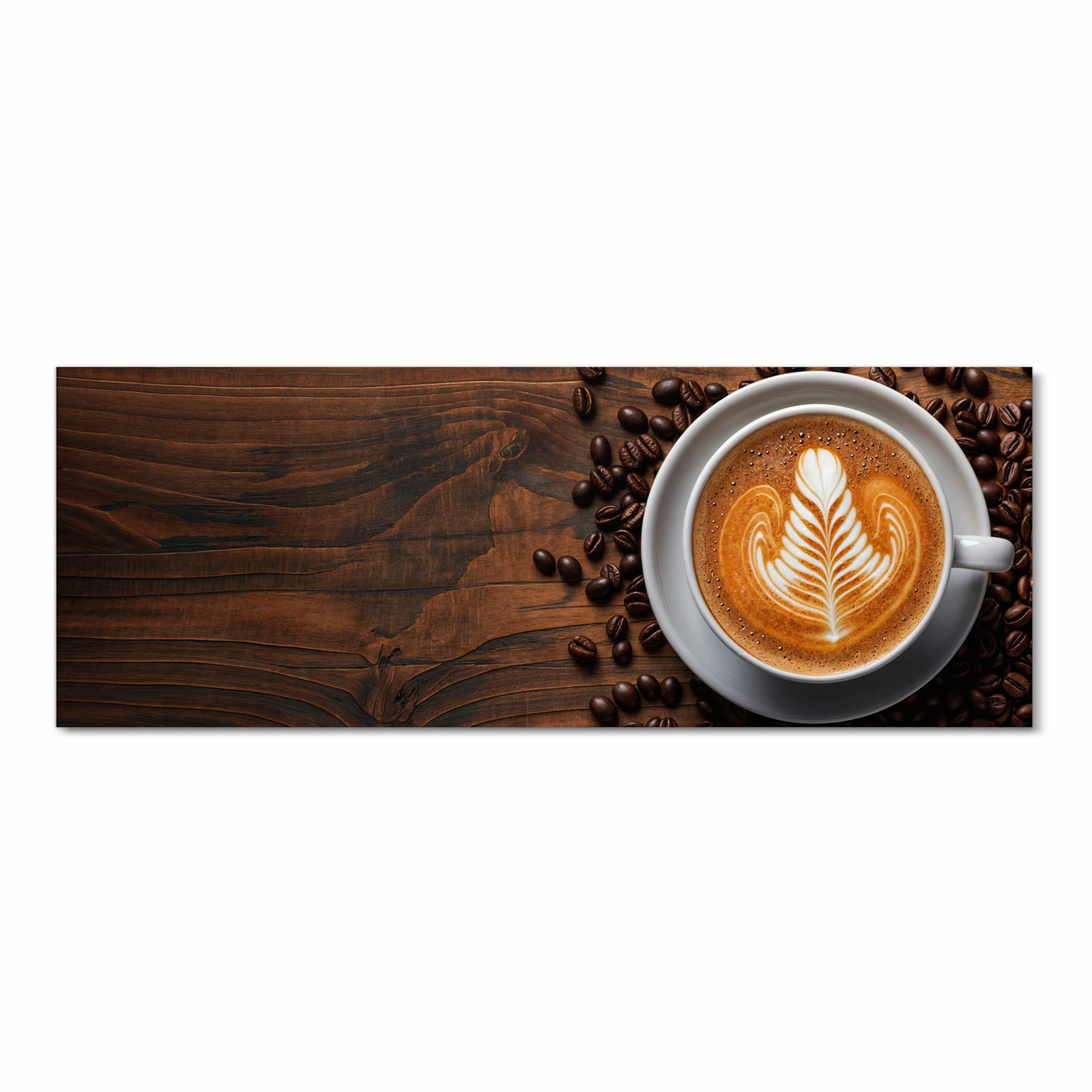 Küchenteppich mit Motiv Stille Kaffeegenuss in Frontansicht - sicher aufbewahren