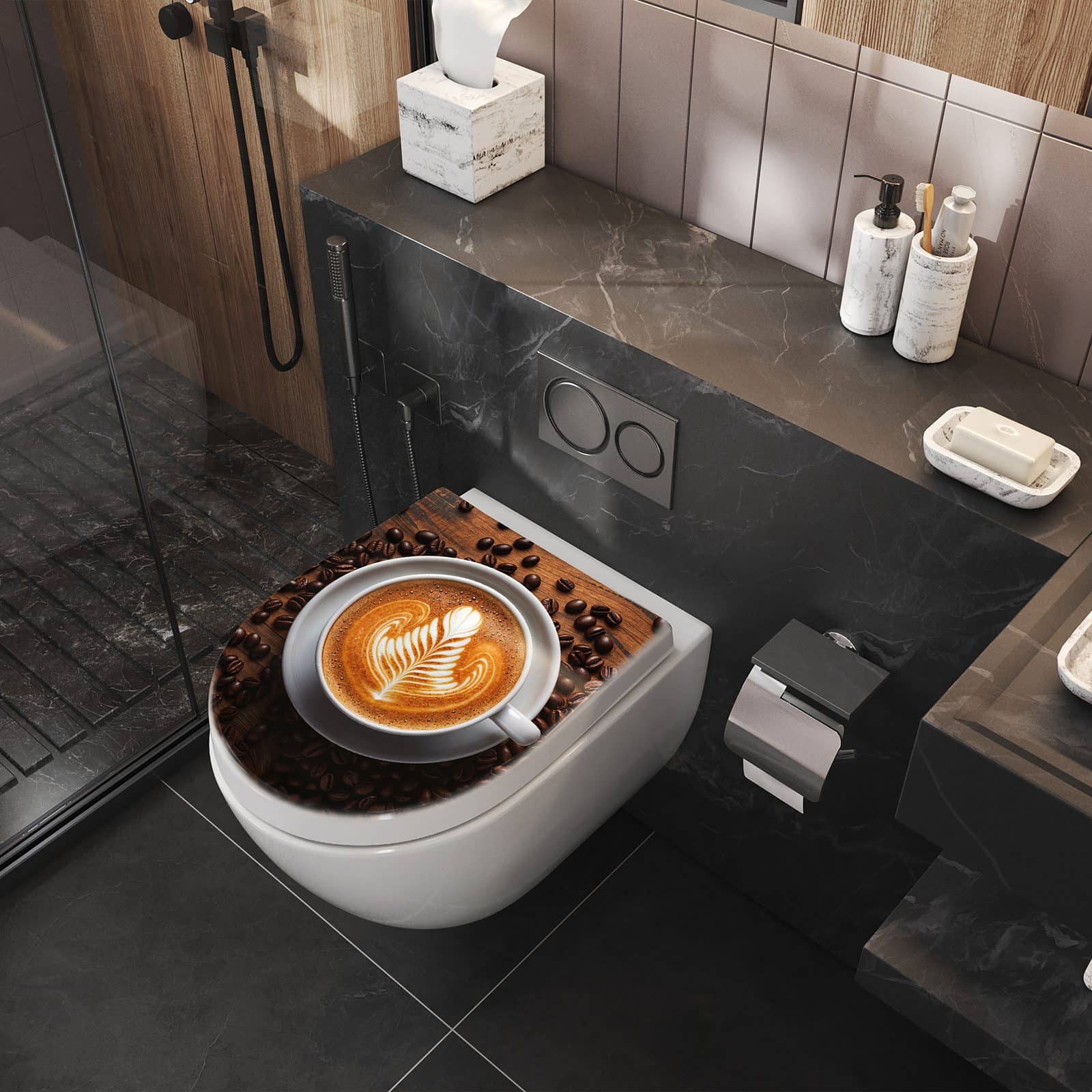 WC-Sitz mit Absenkautomatik Stille Kaffeegenuss